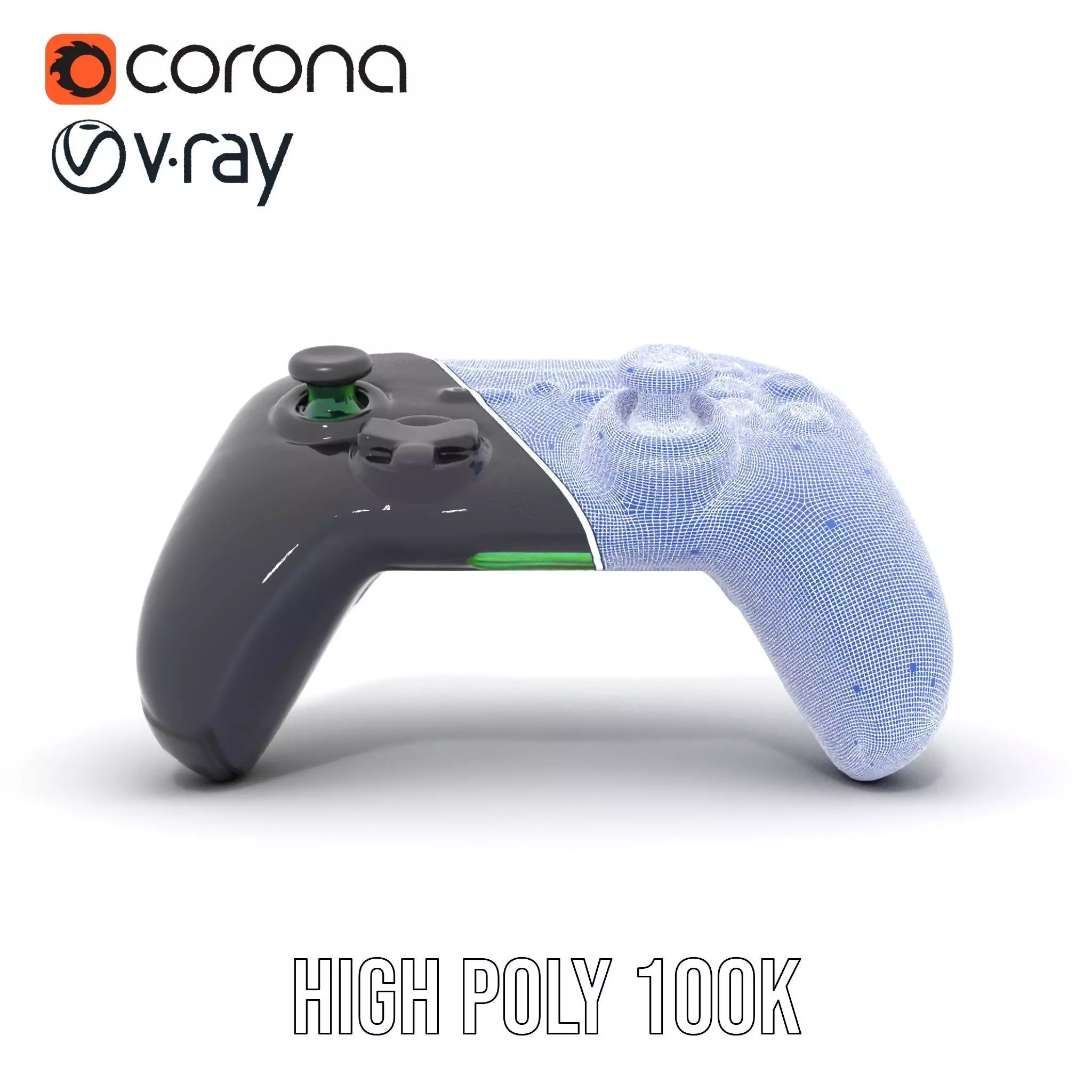 Black Gaming Controller model pack Low-poly 3D model_32