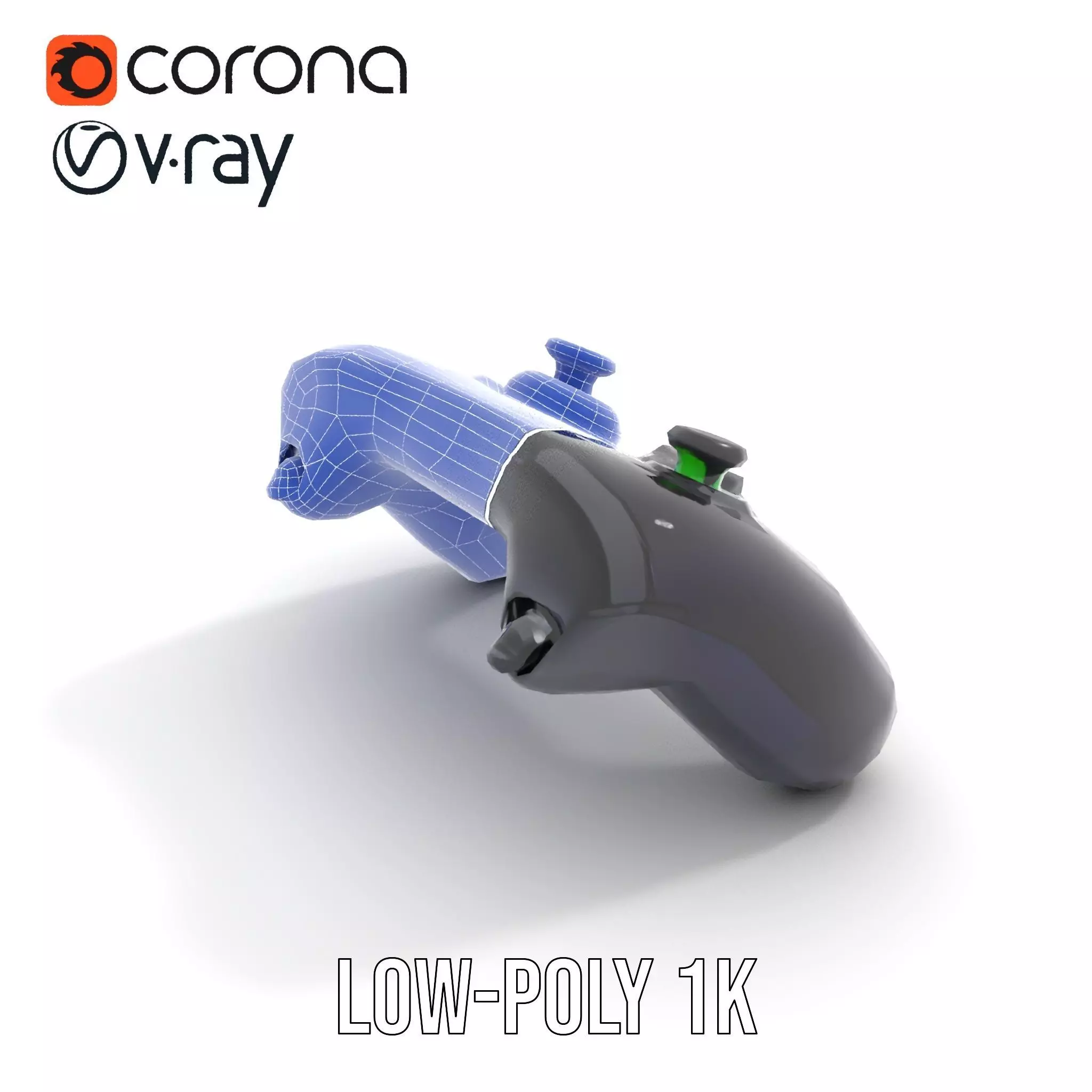 Black Gaming Controller model pack Low-poly 3D model_31