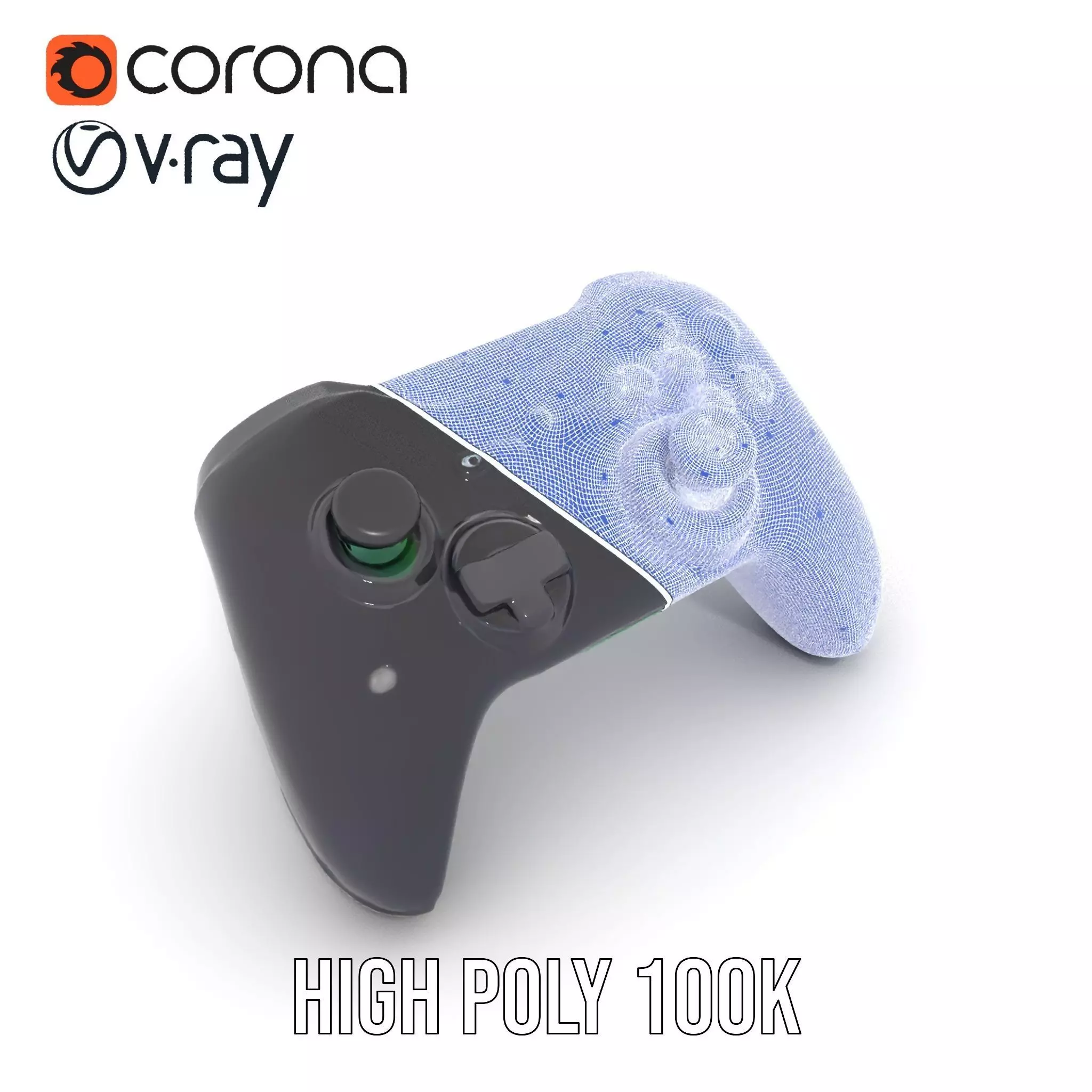 Black Gaming Controller model pack Low-poly 3D model_33