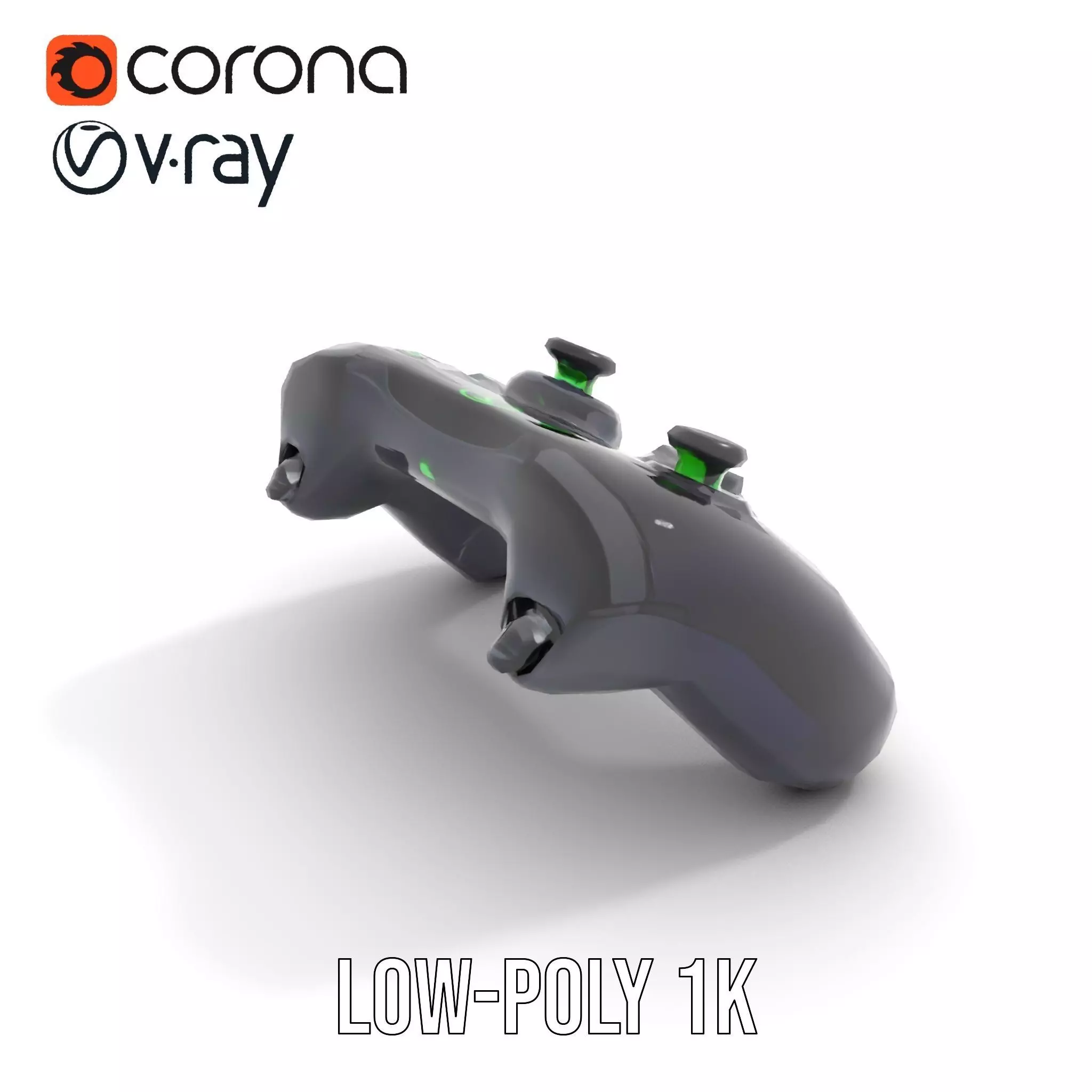 Black Gaming Controller model pack Low-poly 3D model_9