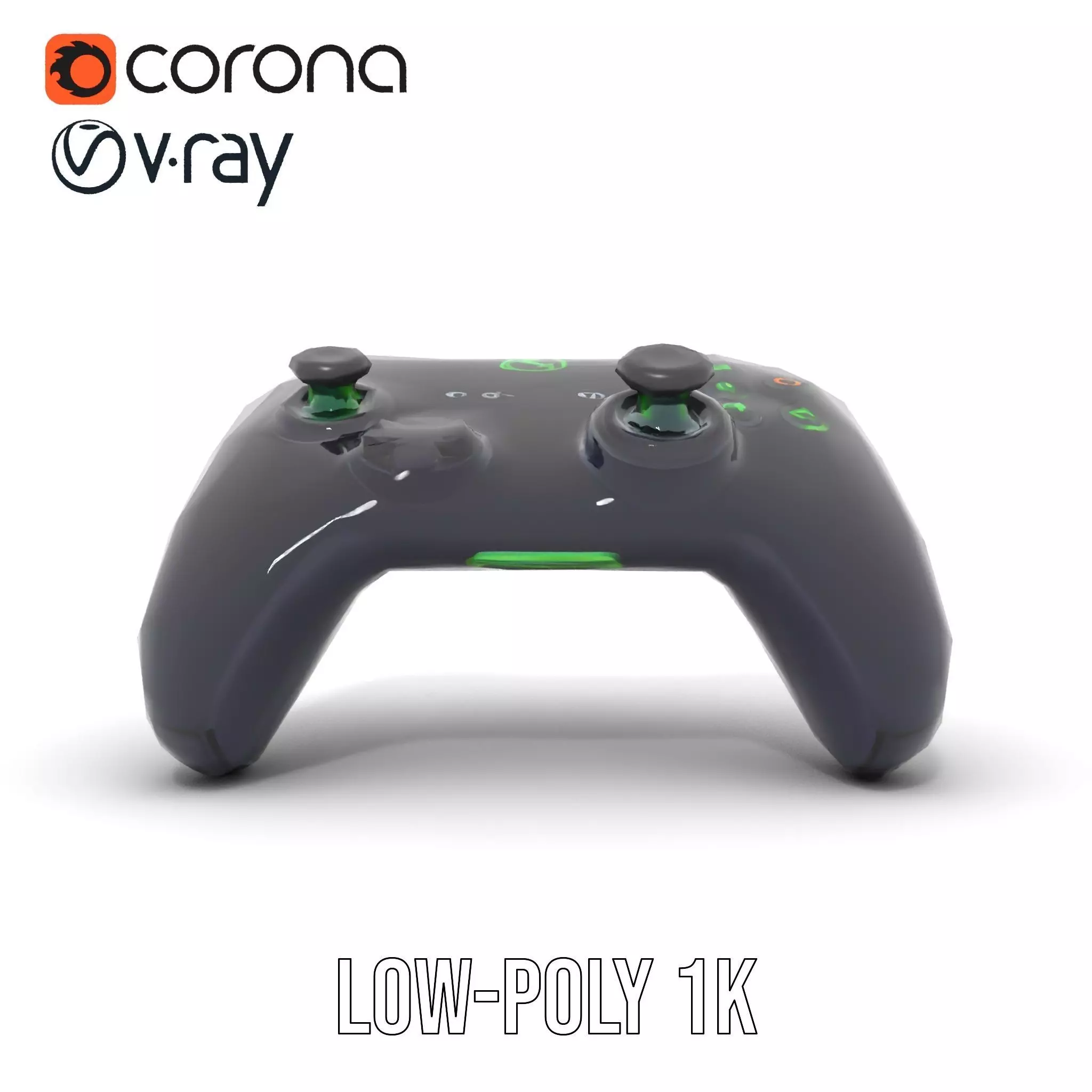 Black Gaming Controller model pack Low-poly 3D model_20