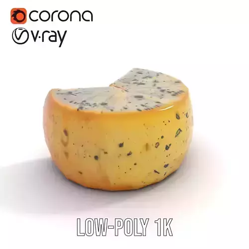 Herb Gouda Cheese model pack Low-poly 3D model 7