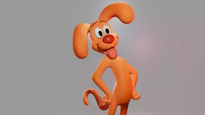 Cute Cartoon Dog 3D Model  Stylized Character for 3D Printing