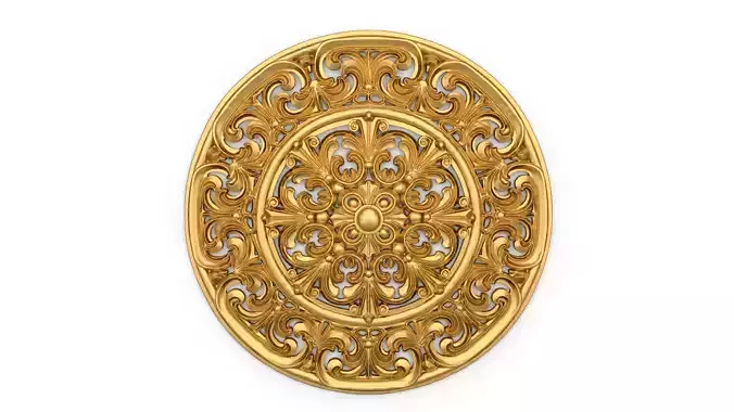 Classic circular carved decor onlay stl 03