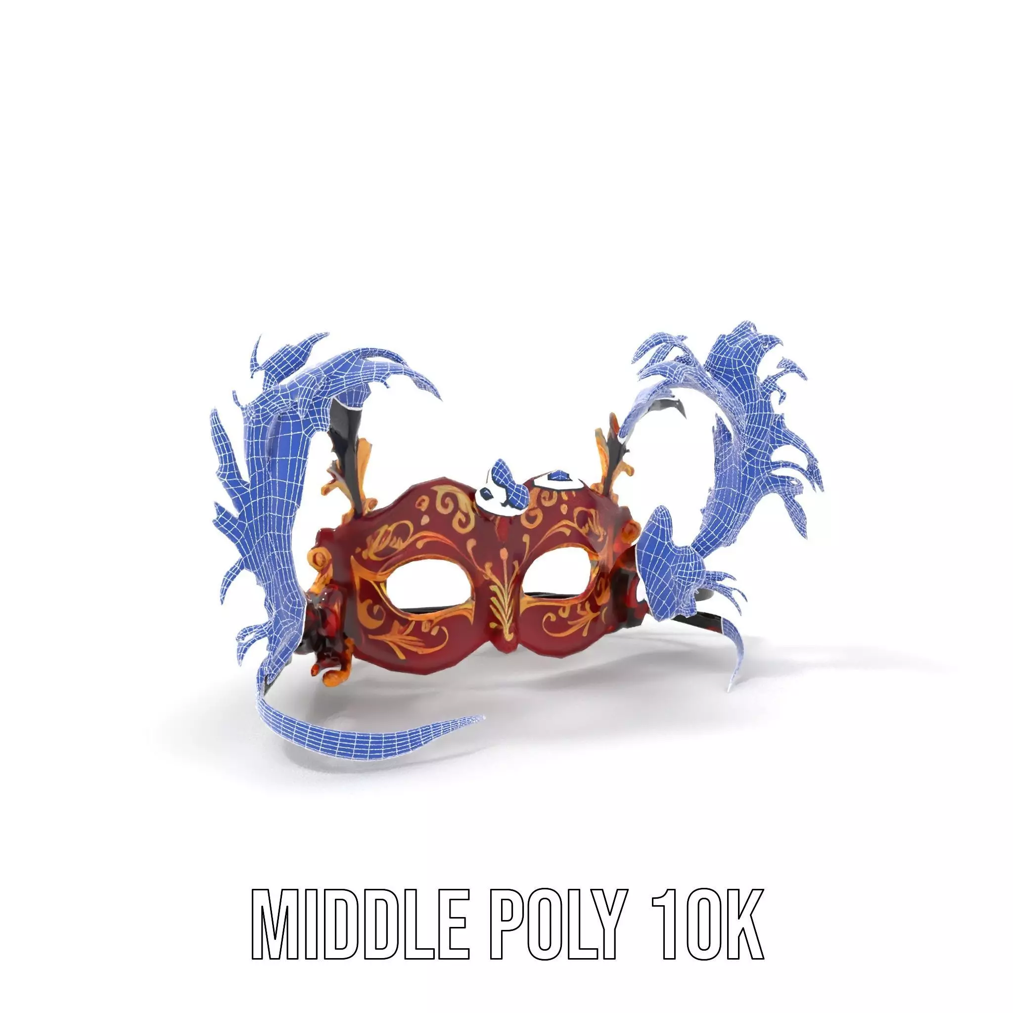Elegant Venetian Mask model pack Low-poly 3D model_26