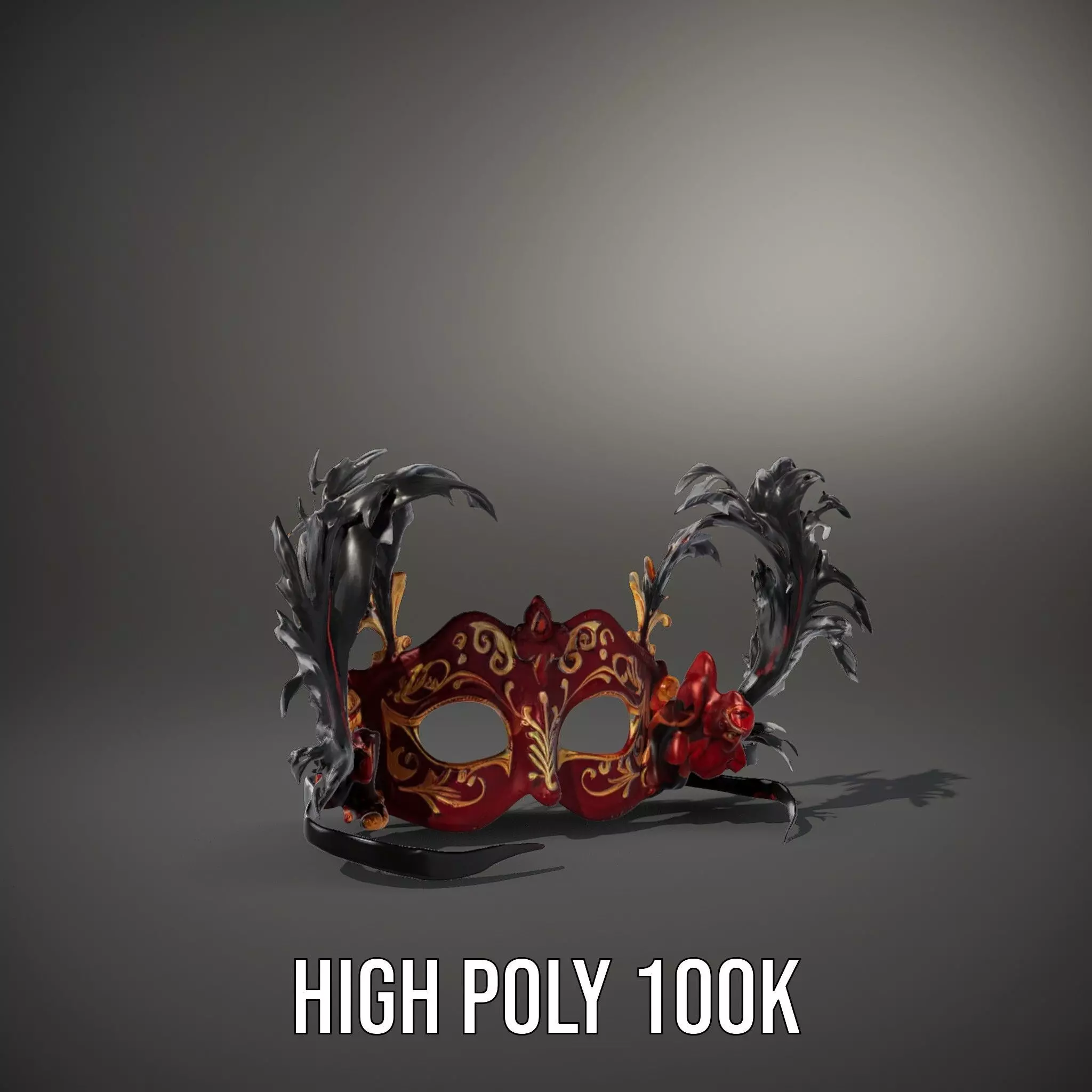 Elegant Venetian Mask model pack Low-poly 3D model_10