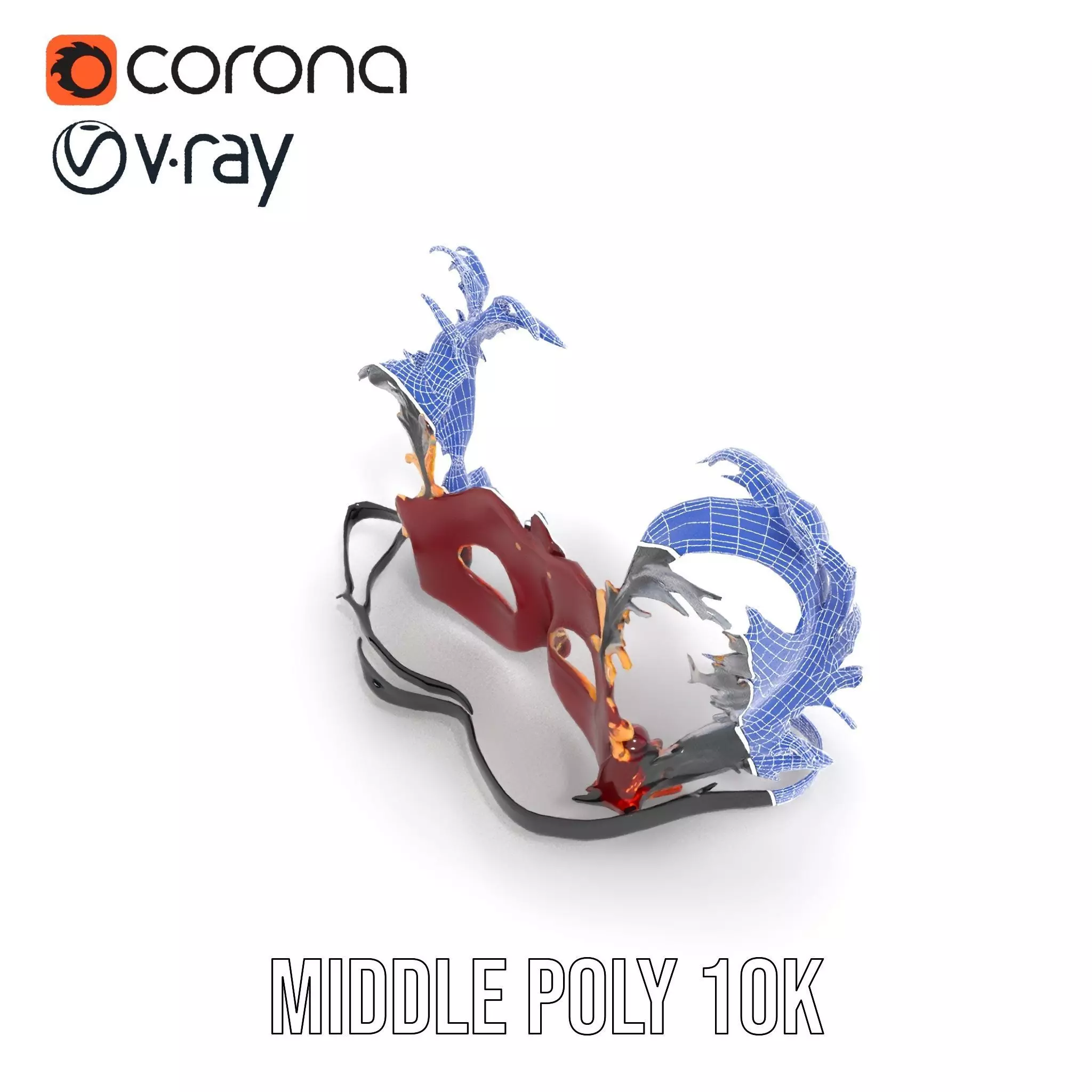 Elegant Venetian Mask model pack Low-poly 3D model_13