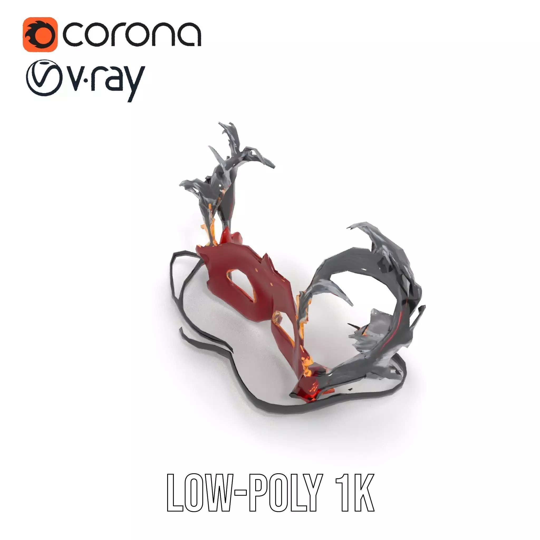 Elegant Venetian Mask model pack Low-poly 3D model_27