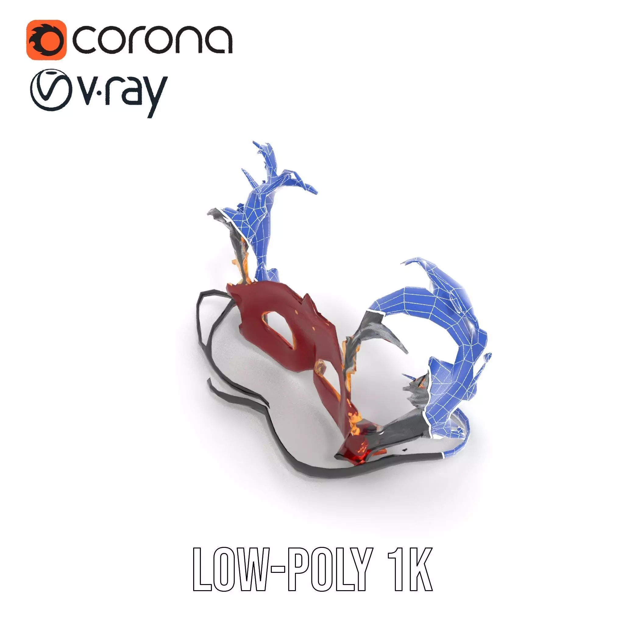 Elegant Venetian Mask model pack Low-poly 3D model_17