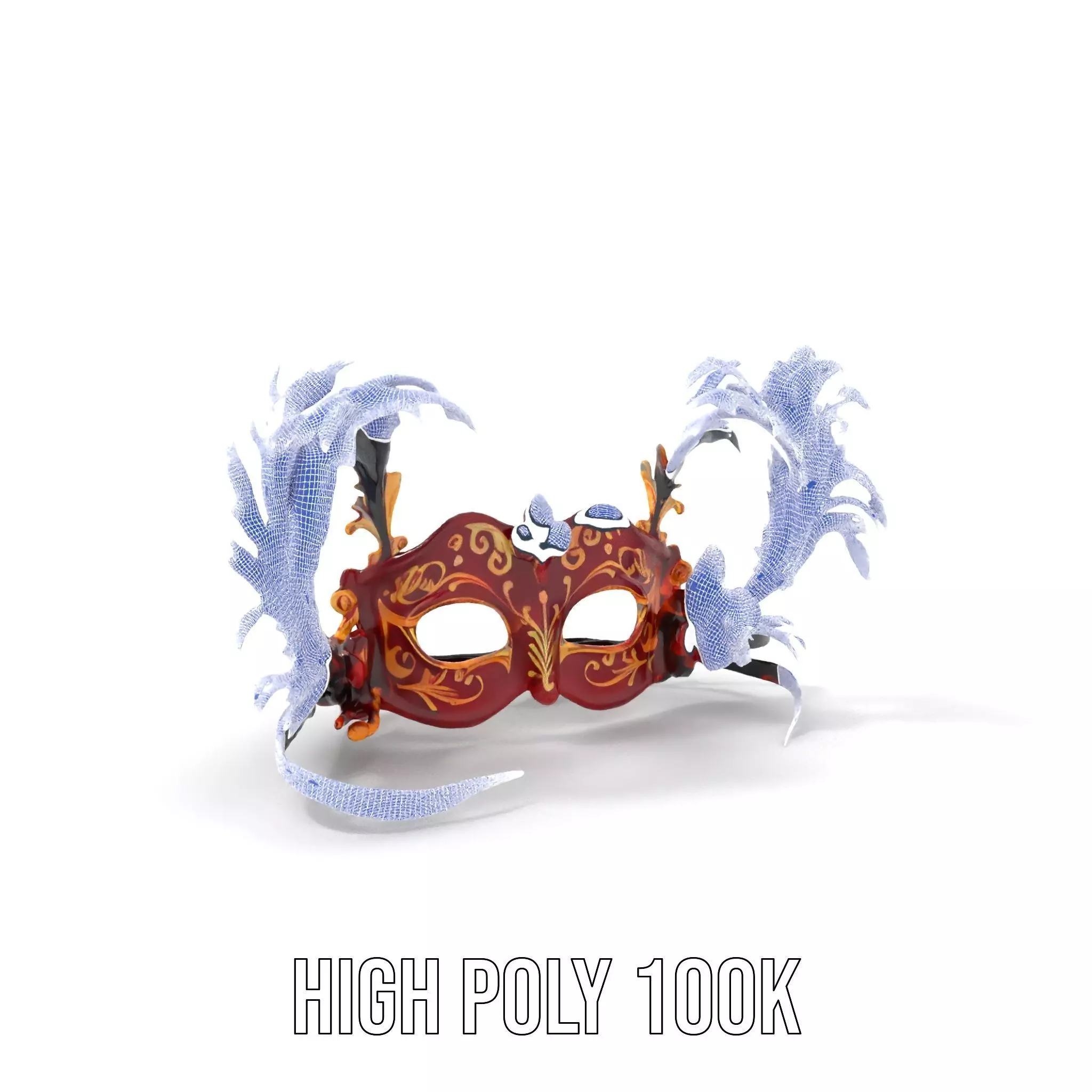 Elegant Venetian Mask model pack Low-poly 3D model_4