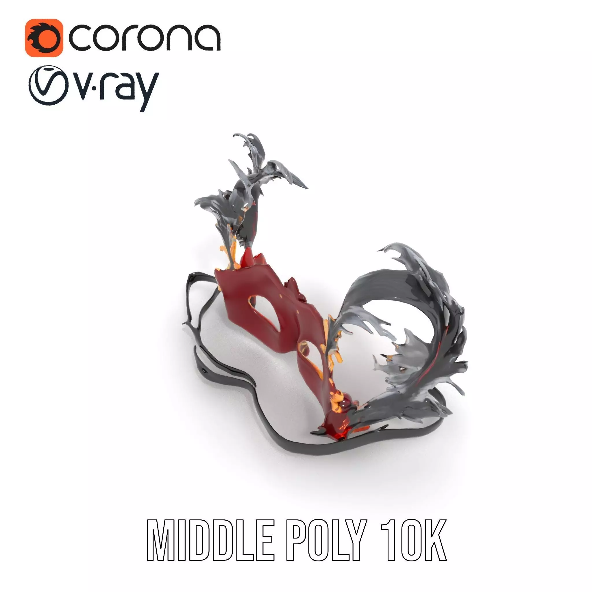 Elegant Venetian Mask model pack Low-poly 3D model_23