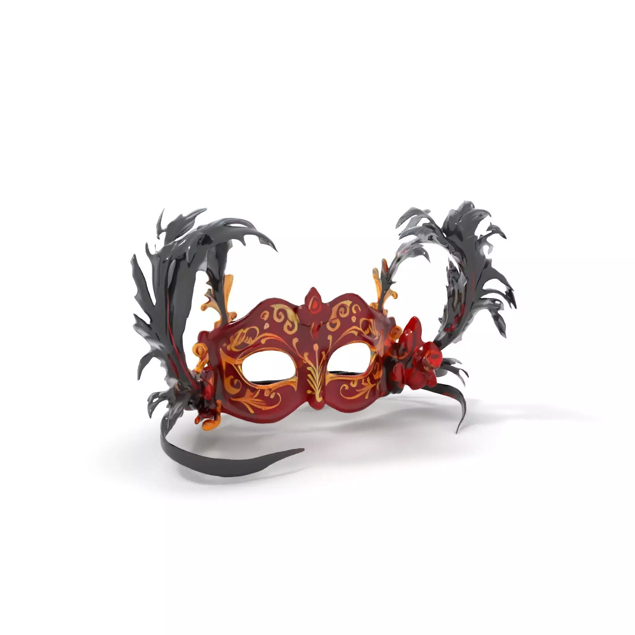 Elegant Venetian Mask model pack Low-poly 3D model_0