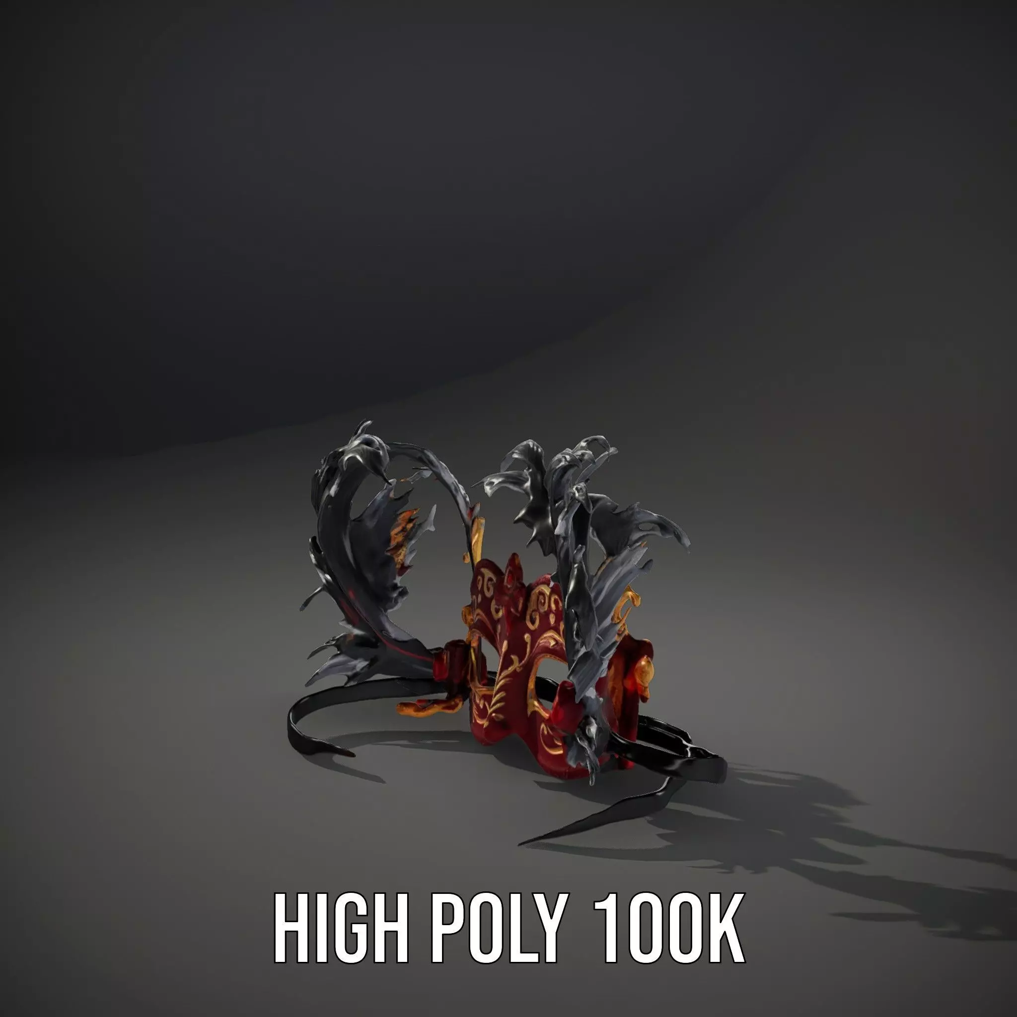 Elegant Venetian Mask model pack Low-poly 3D model_8