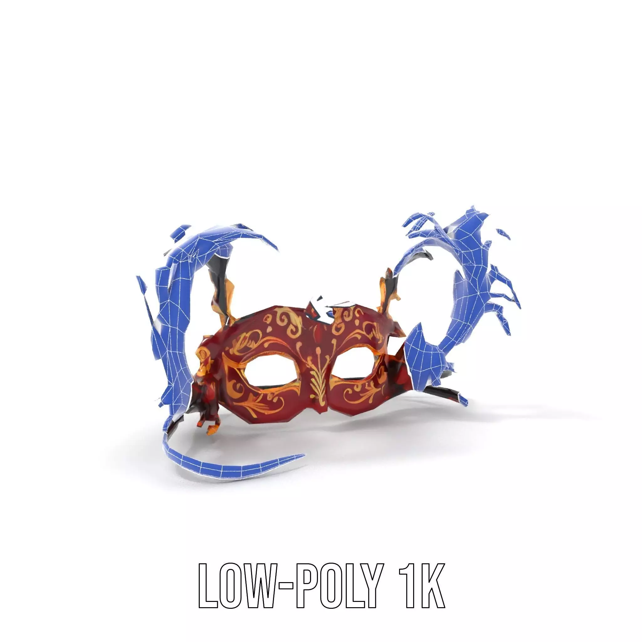 Elegant Venetian Mask model pack Low-poly 3D model_19