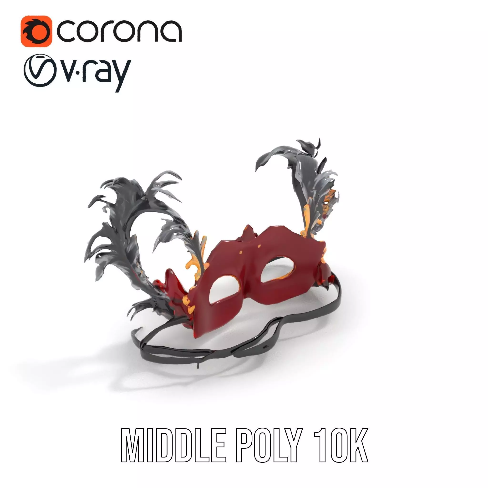 Elegant Venetian Mask model pack Low-poly 3D model_18