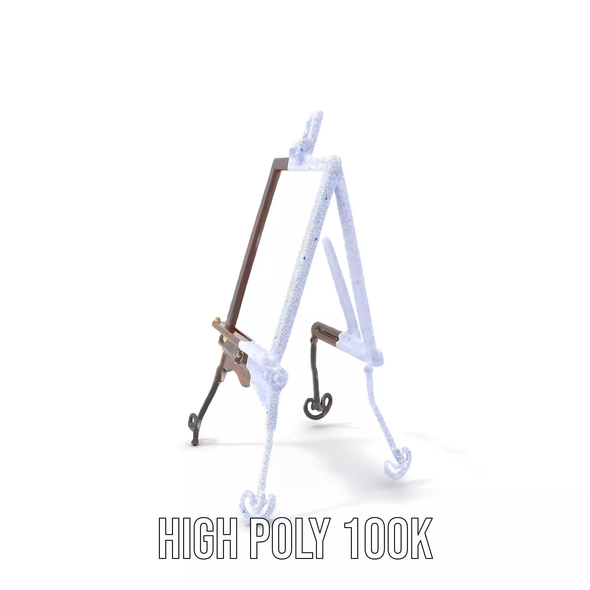 Vintage Wooden Easel model pack Low-poly 3D model_4