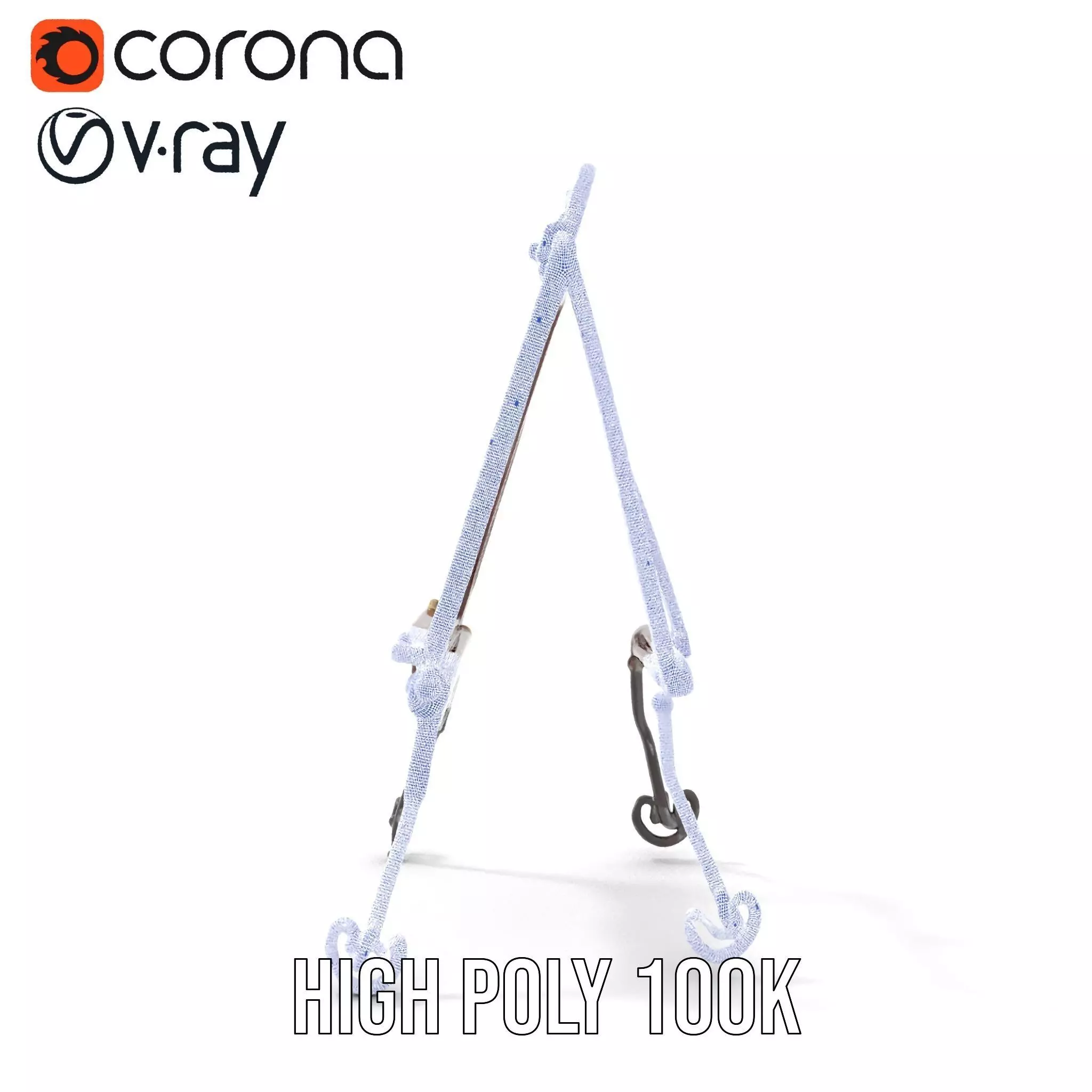 Vintage Wooden Easel model pack Low-poly 3D model_32