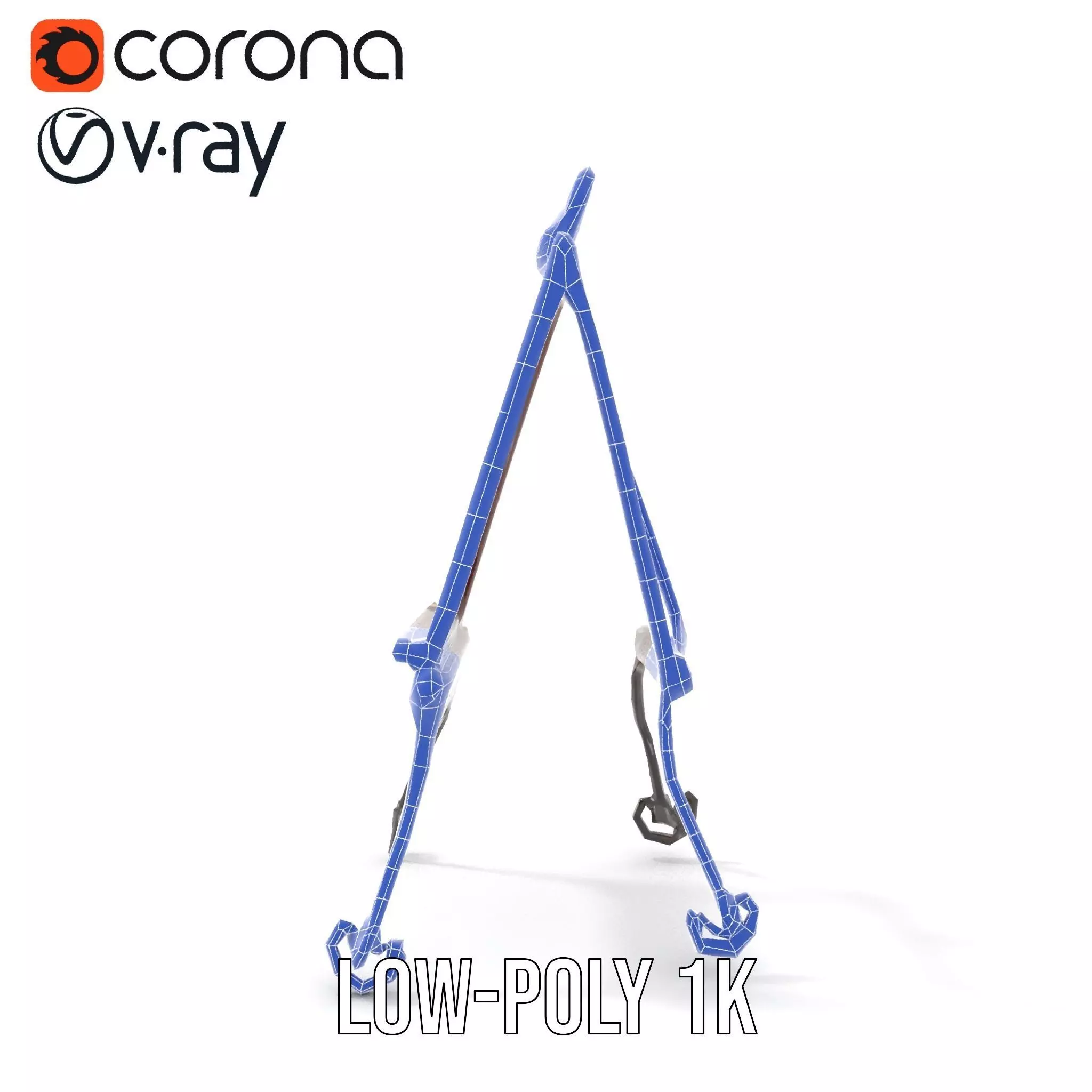 Vintage Wooden Easel model pack Low-poly 3D model_31