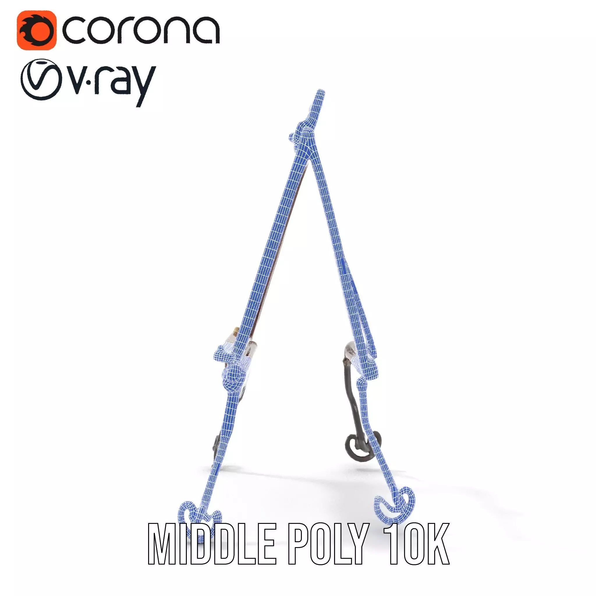 Vintage Wooden Easel model pack Low-poly 3D model_27