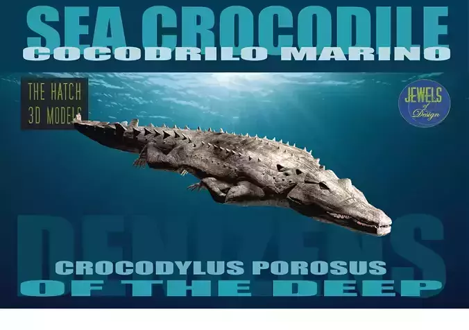 Sea Crocodile Low-poly 3D model
