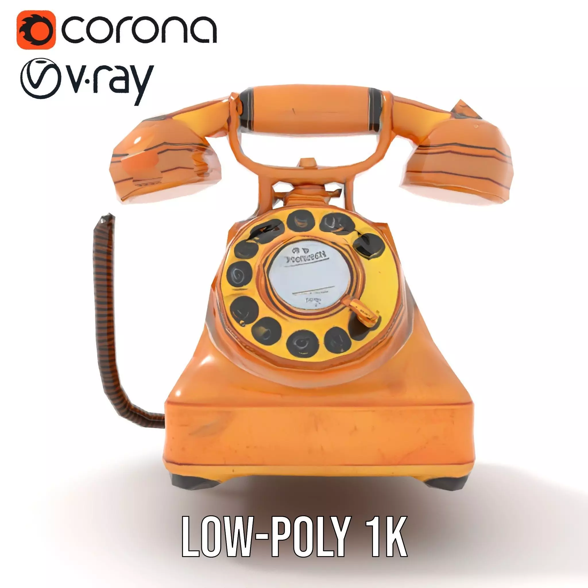 Vintage Copper Phone model pack Low-poly 3D model_25