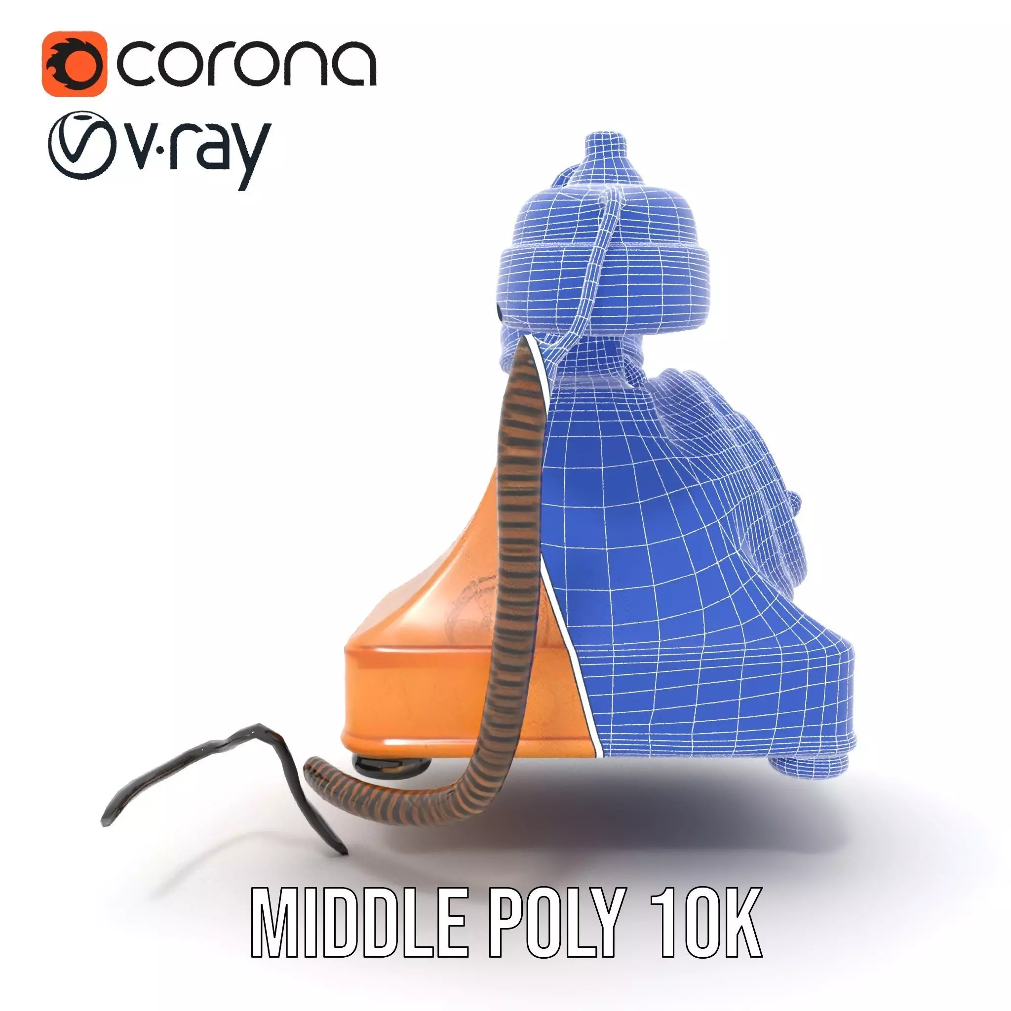 Vintage Copper Phone model pack Low-poly 3D model_27