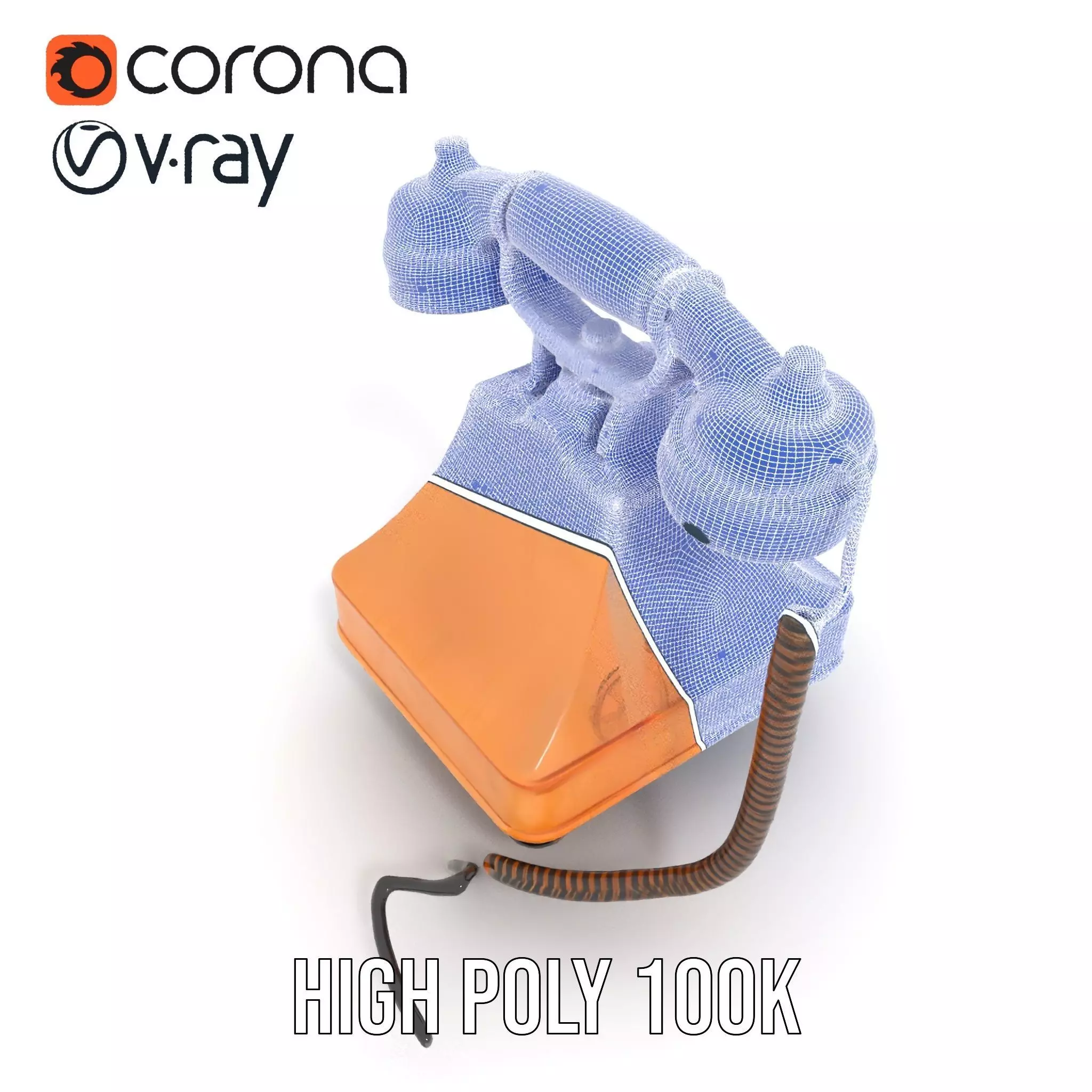 Vintage Copper Phone model pack Low-poly 3D model_23