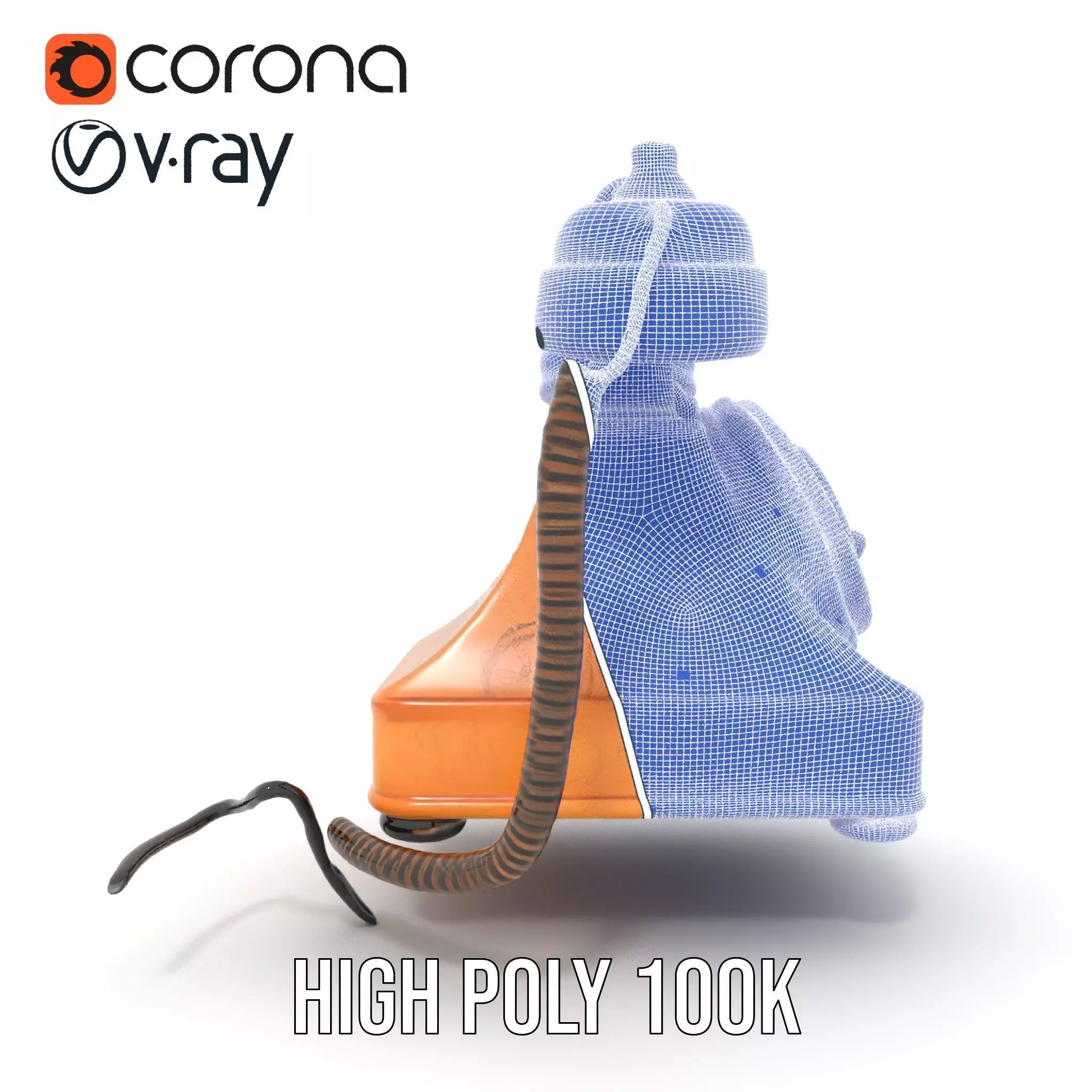 Vintage Copper Phone model pack Low-poly 3D model_33