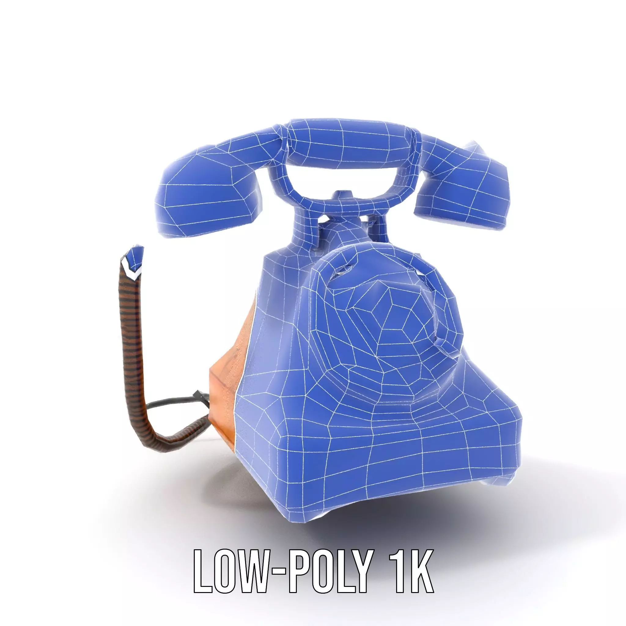 Vintage Copper Phone model pack Low-poly 3D model_7
