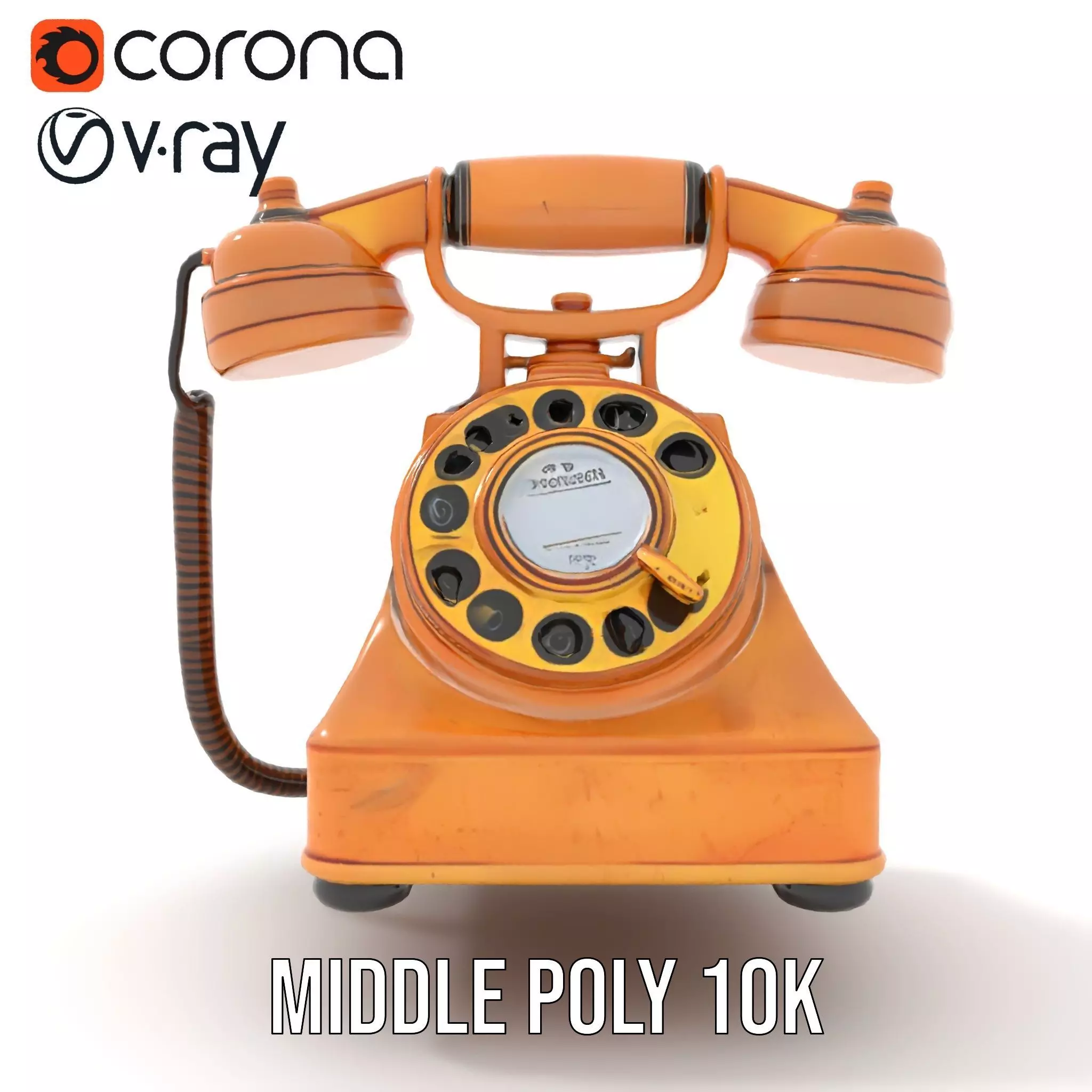 Vintage Copper Phone model pack Low-poly 3D model_24