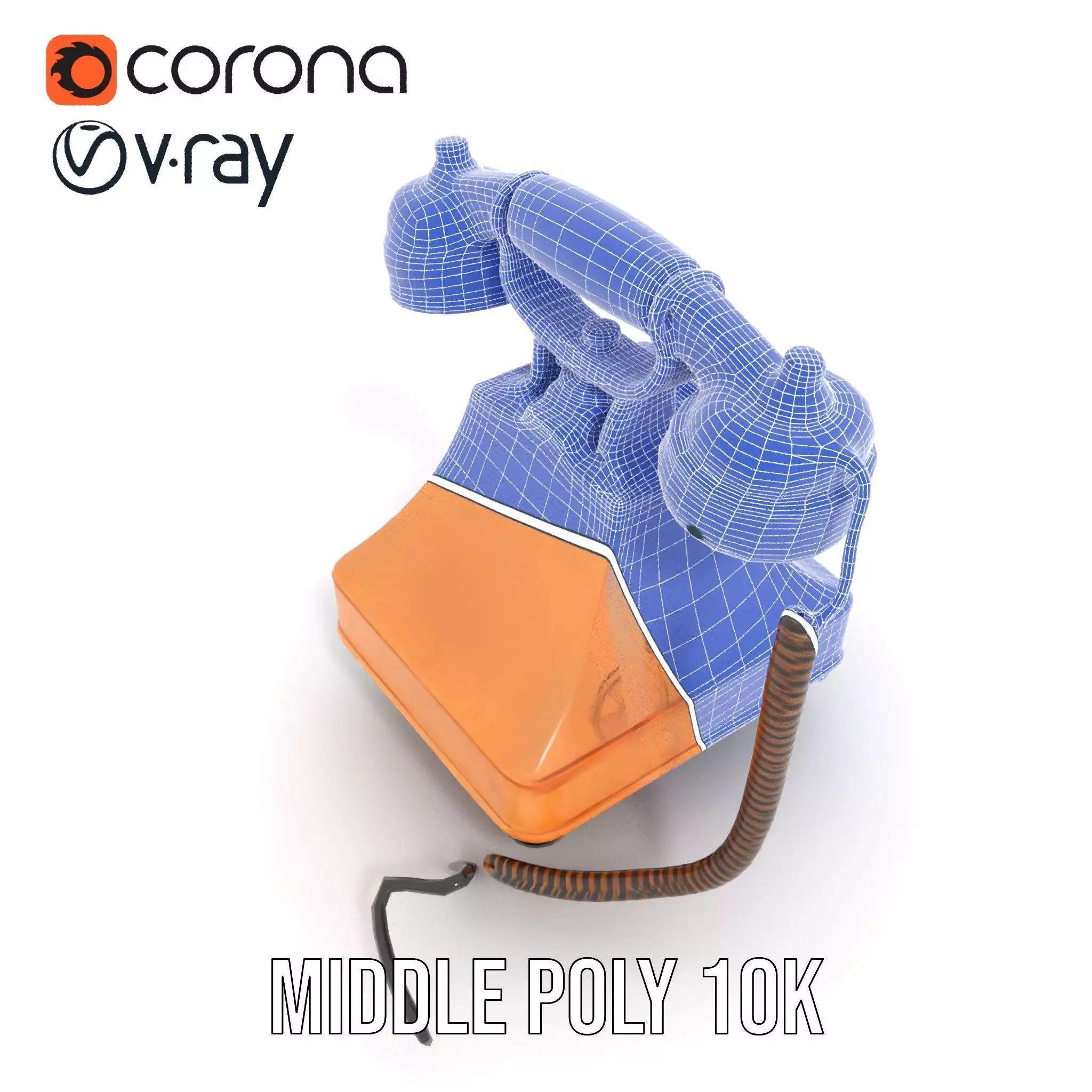 Vintage Copper Phone model pack Low-poly 3D model_18