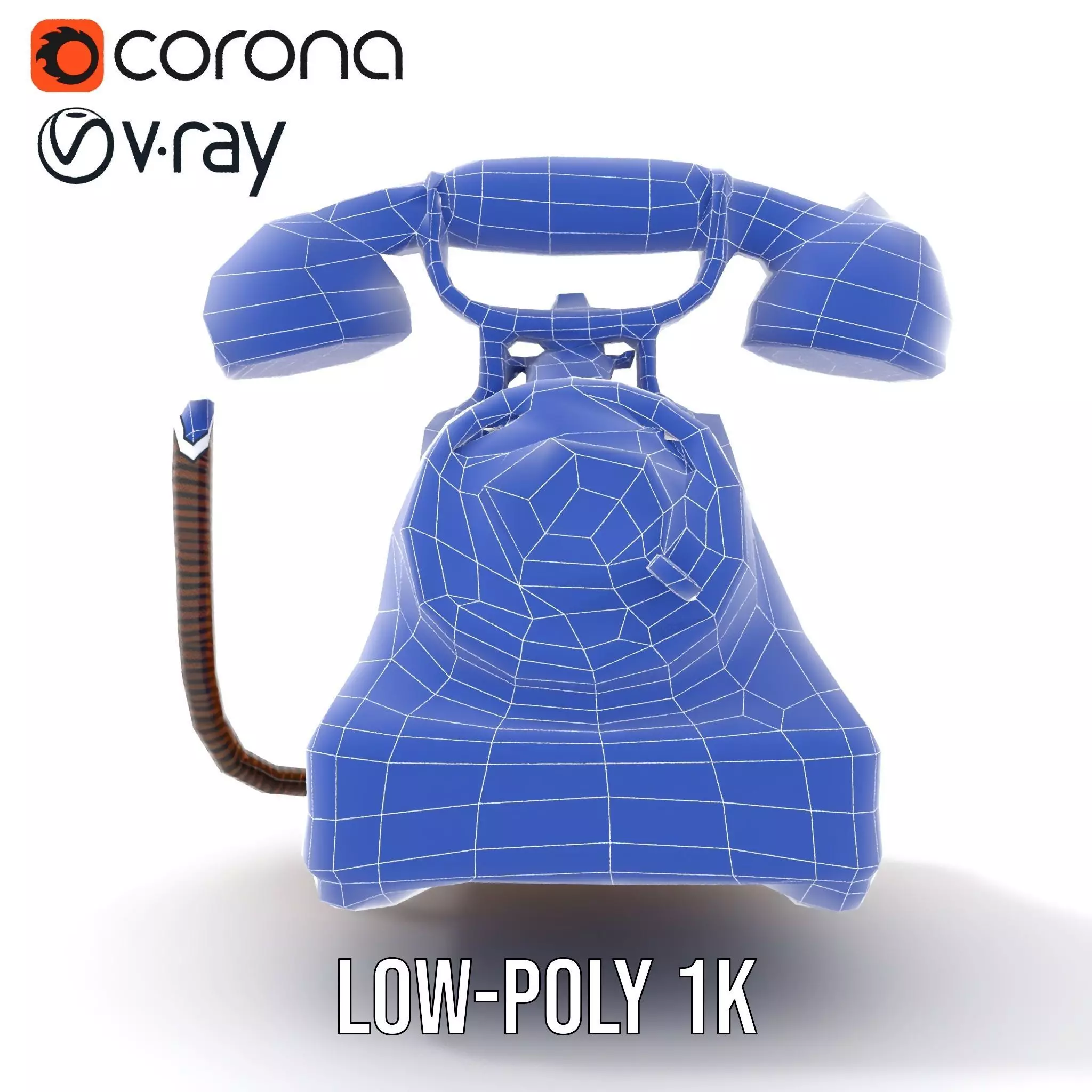 Vintage Copper Phone model pack Low-poly 3D model_22
