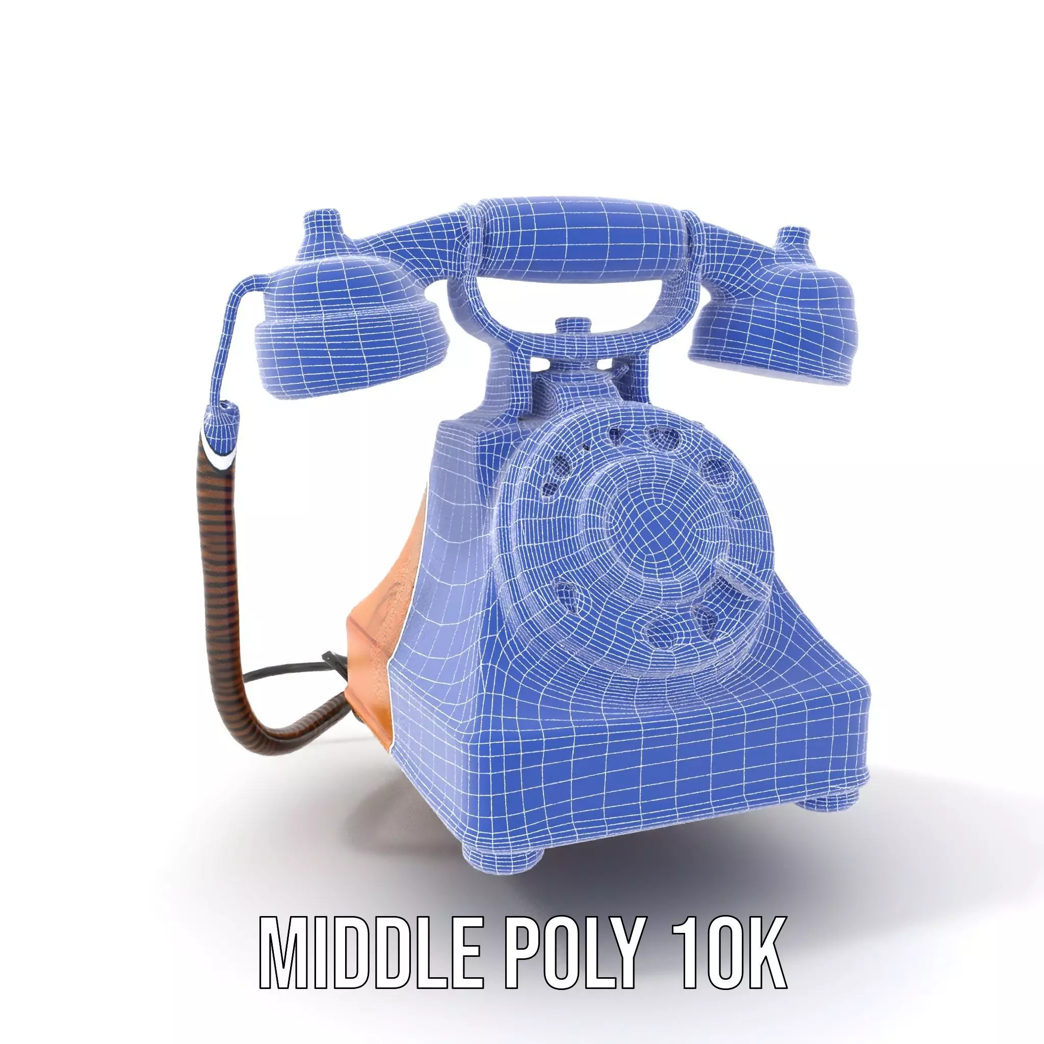Vintage Copper Phone model pack Low-poly 3D model_6
