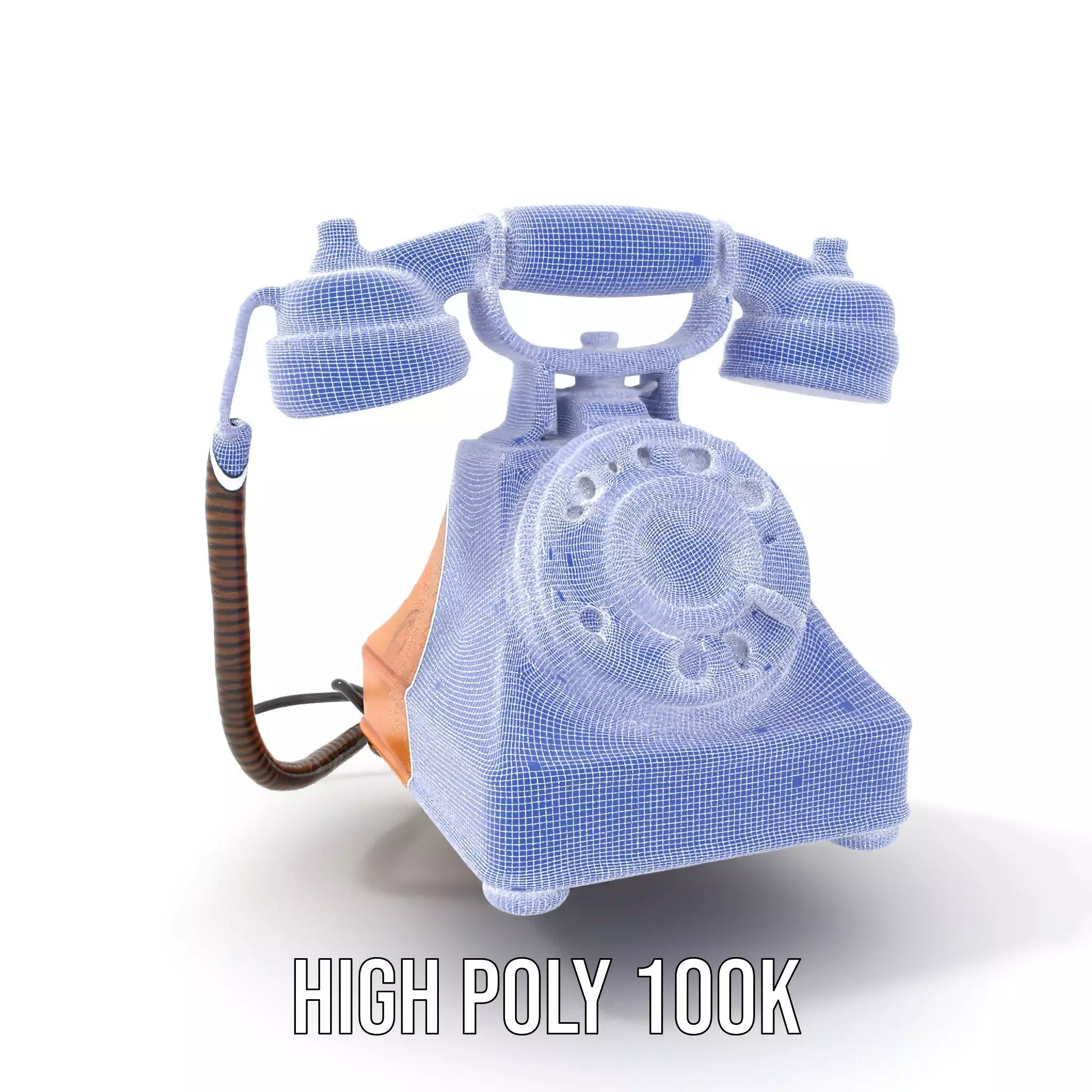 Vintage Copper Phone model pack Low-poly 3D model_4