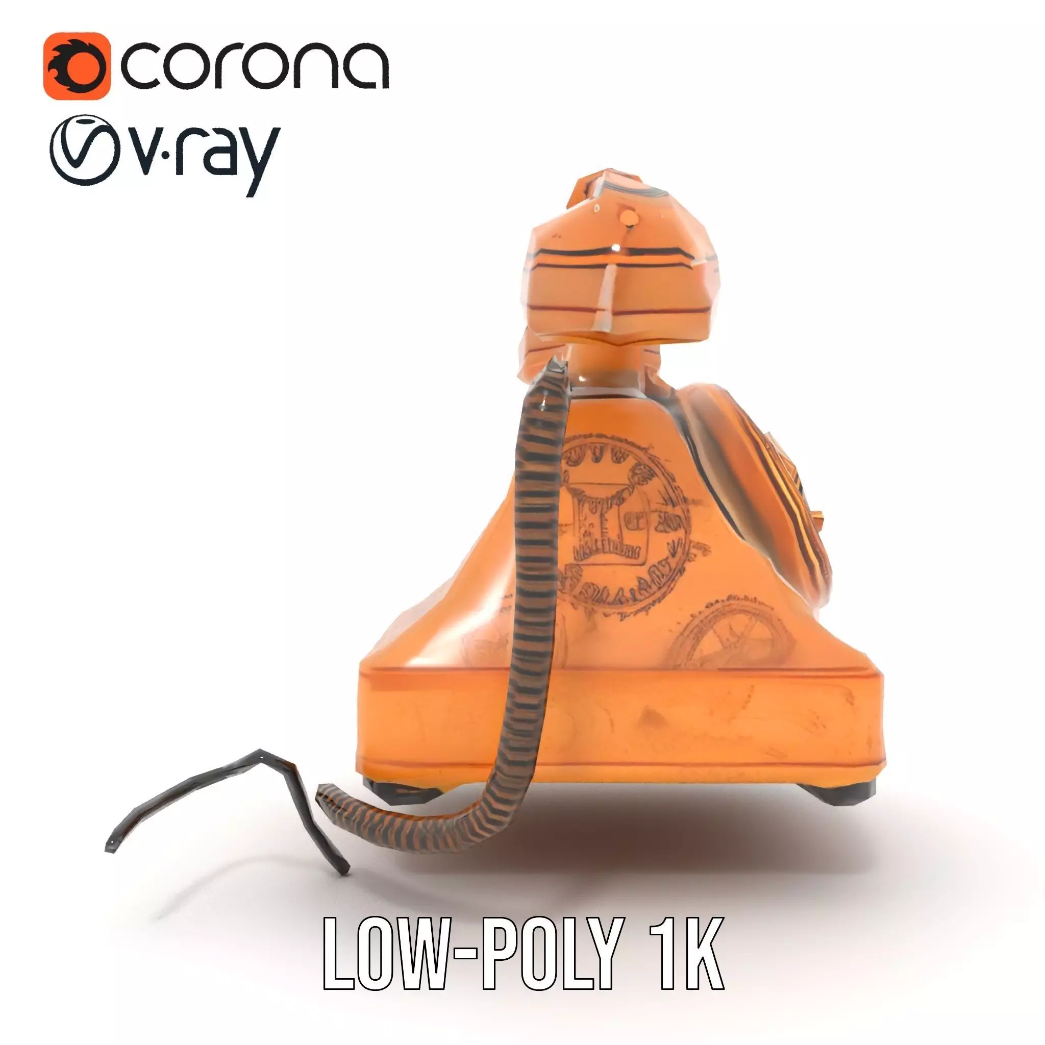 Vintage Copper Phone model pack Low-poly 3D model_9