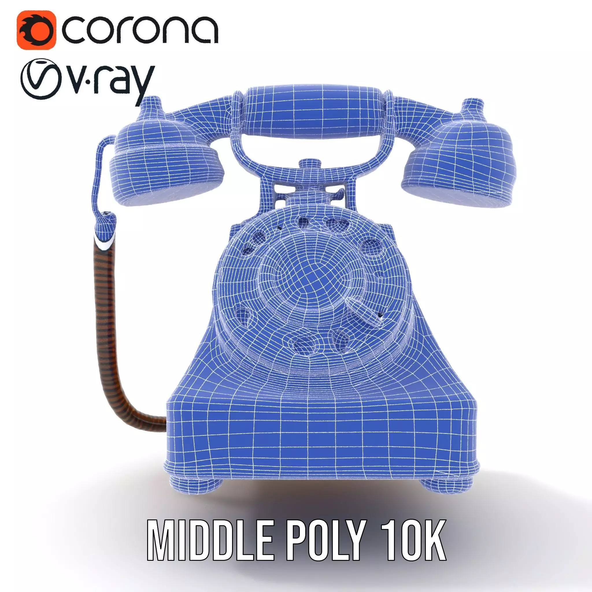Vintage Copper Phone model pack Low-poly 3D model_30