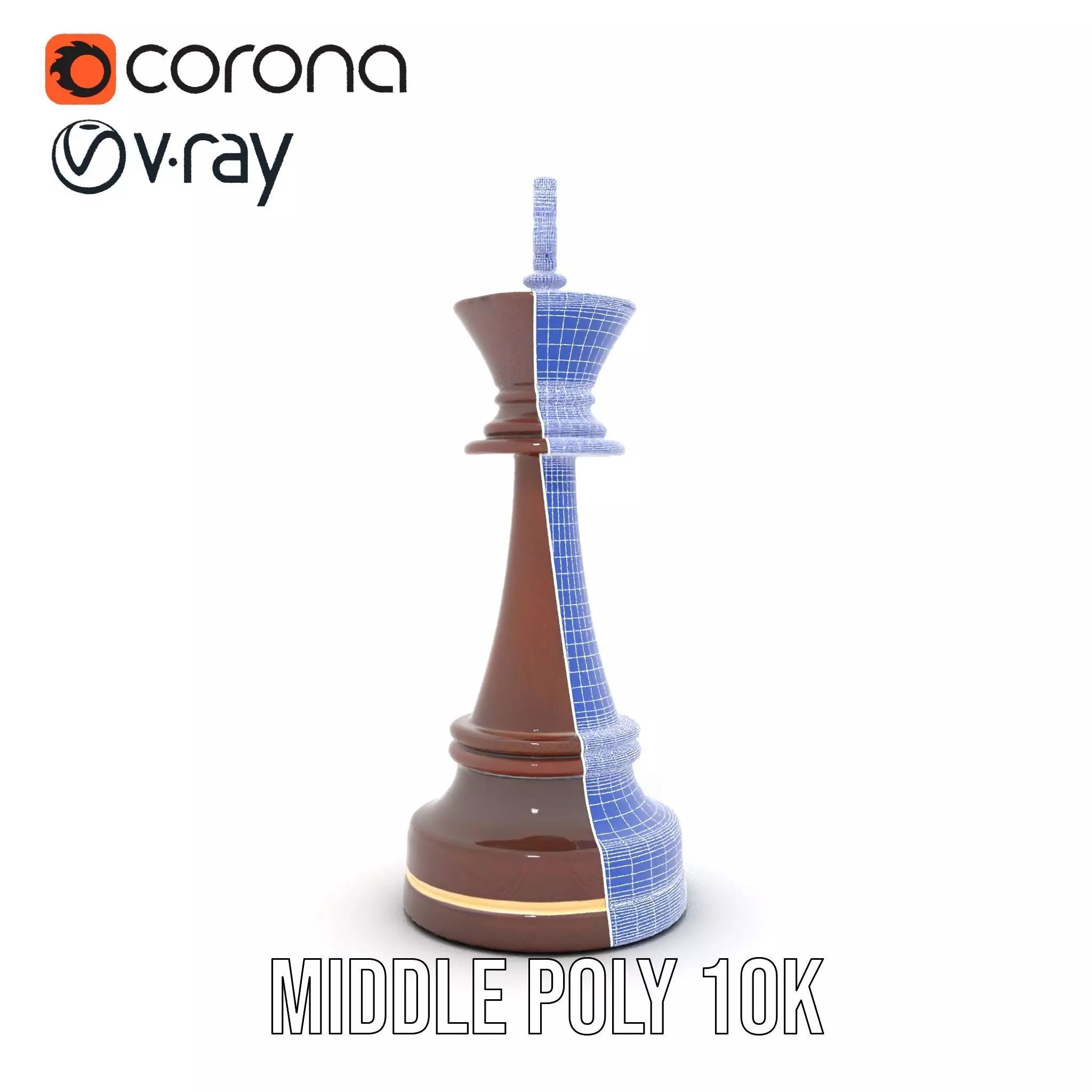 Mahogany King Chess Piece model pack Low-poly 3D model_5