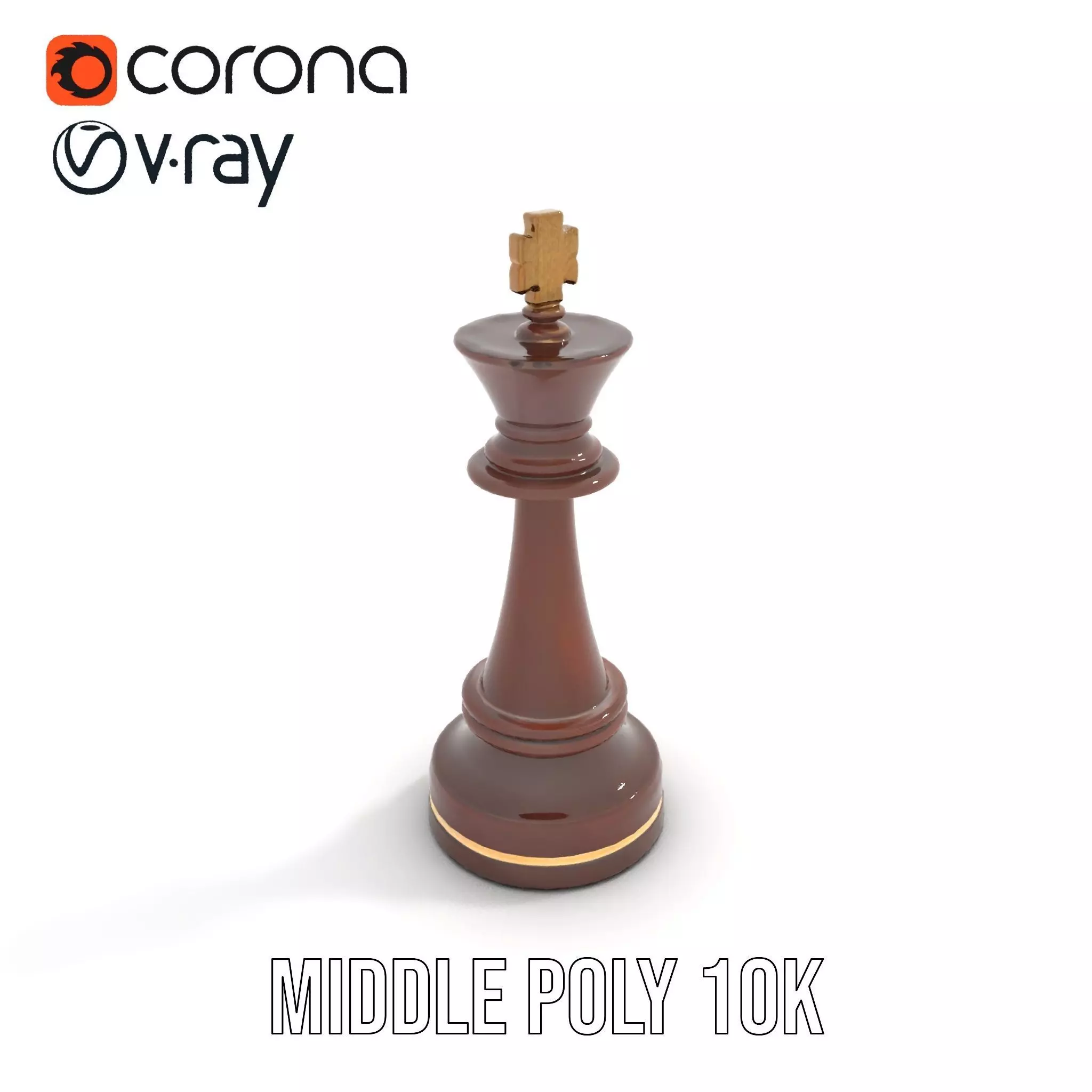 Mahogany King Chess Piece model pack Low-poly 3D model_23