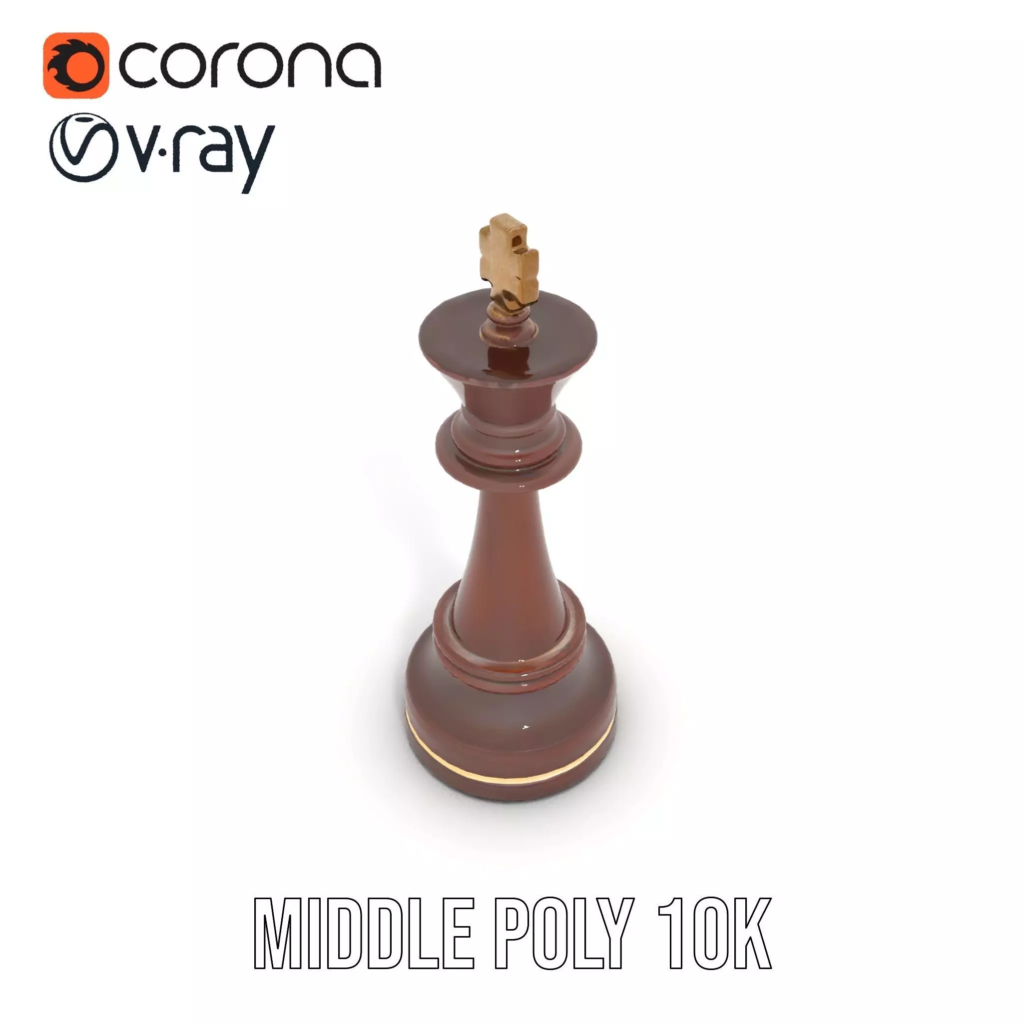 Mahogany King Chess Piece model pack Low-poly 3D model_18