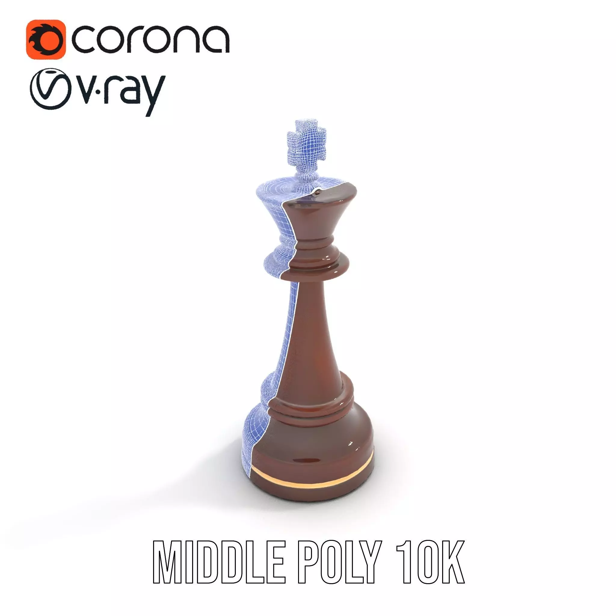 Mahogany King Chess Piece model pack Low-poly 3D model_6