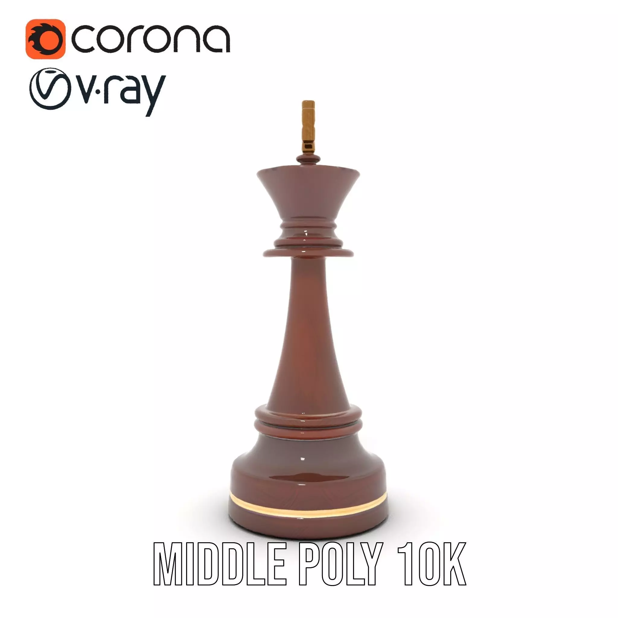 Mahogany King Chess Piece model pack Low-poly 3D model_20