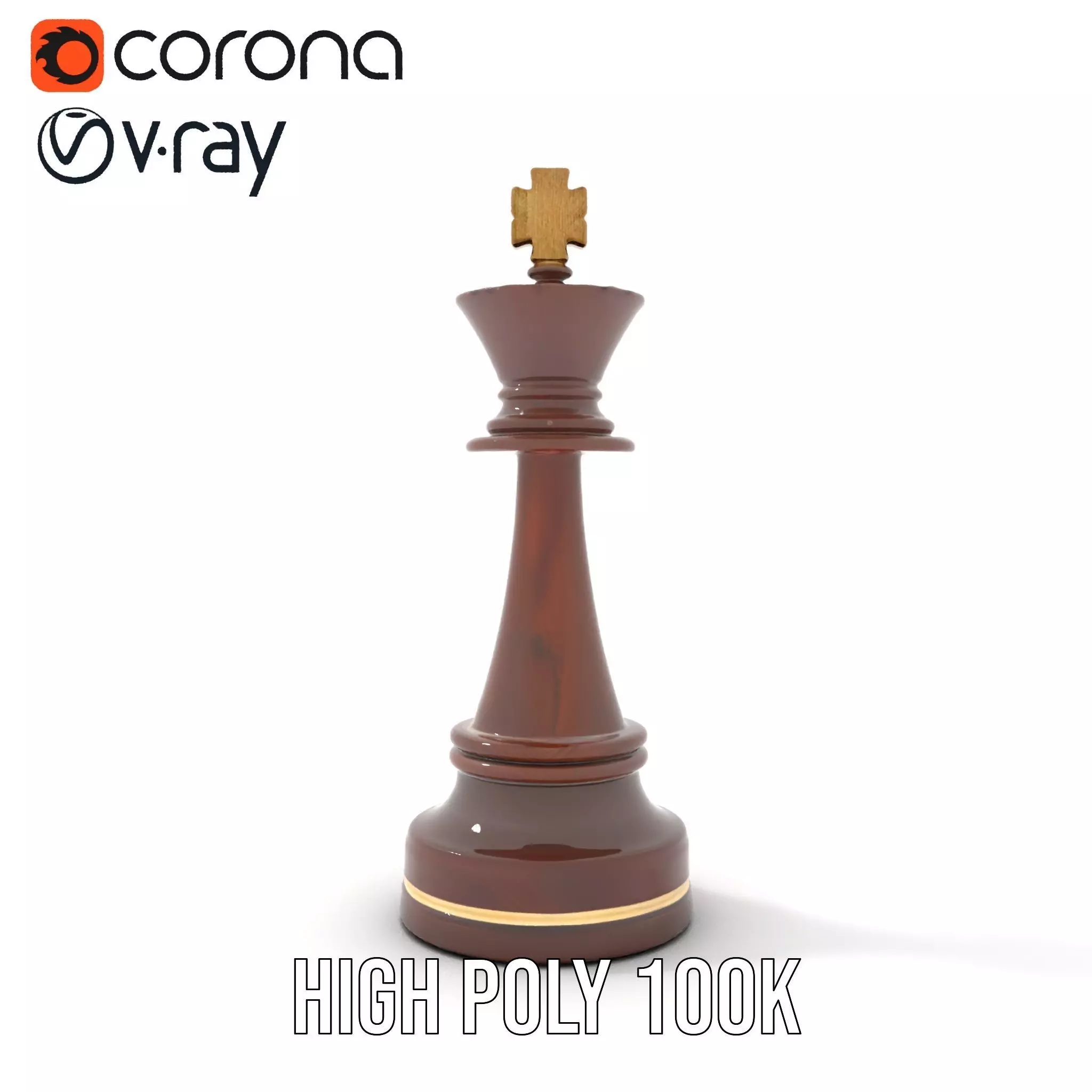 Mahogany King Chess Piece model pack Low-poly 3D model_31