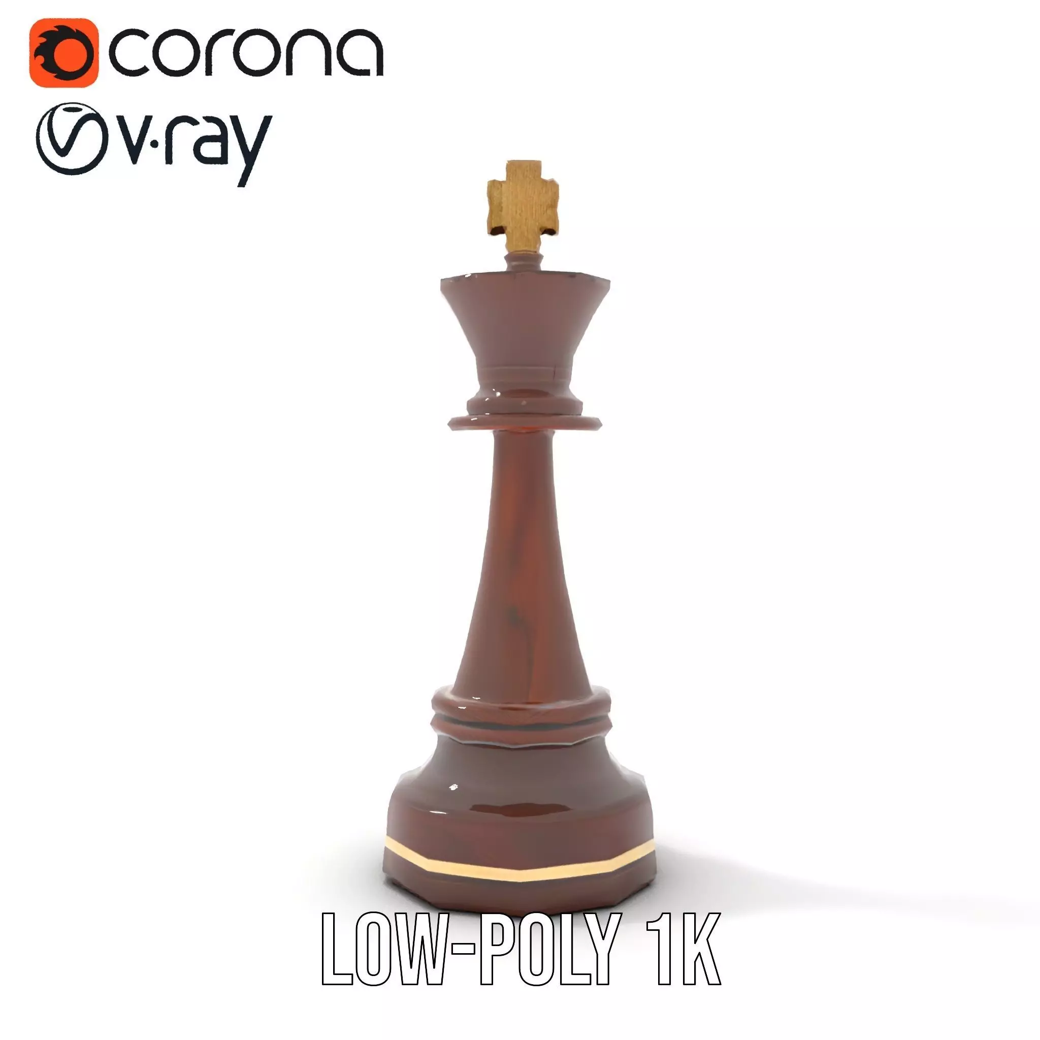 Mahogany King Chess Piece model pack Low-poly 3D model_16