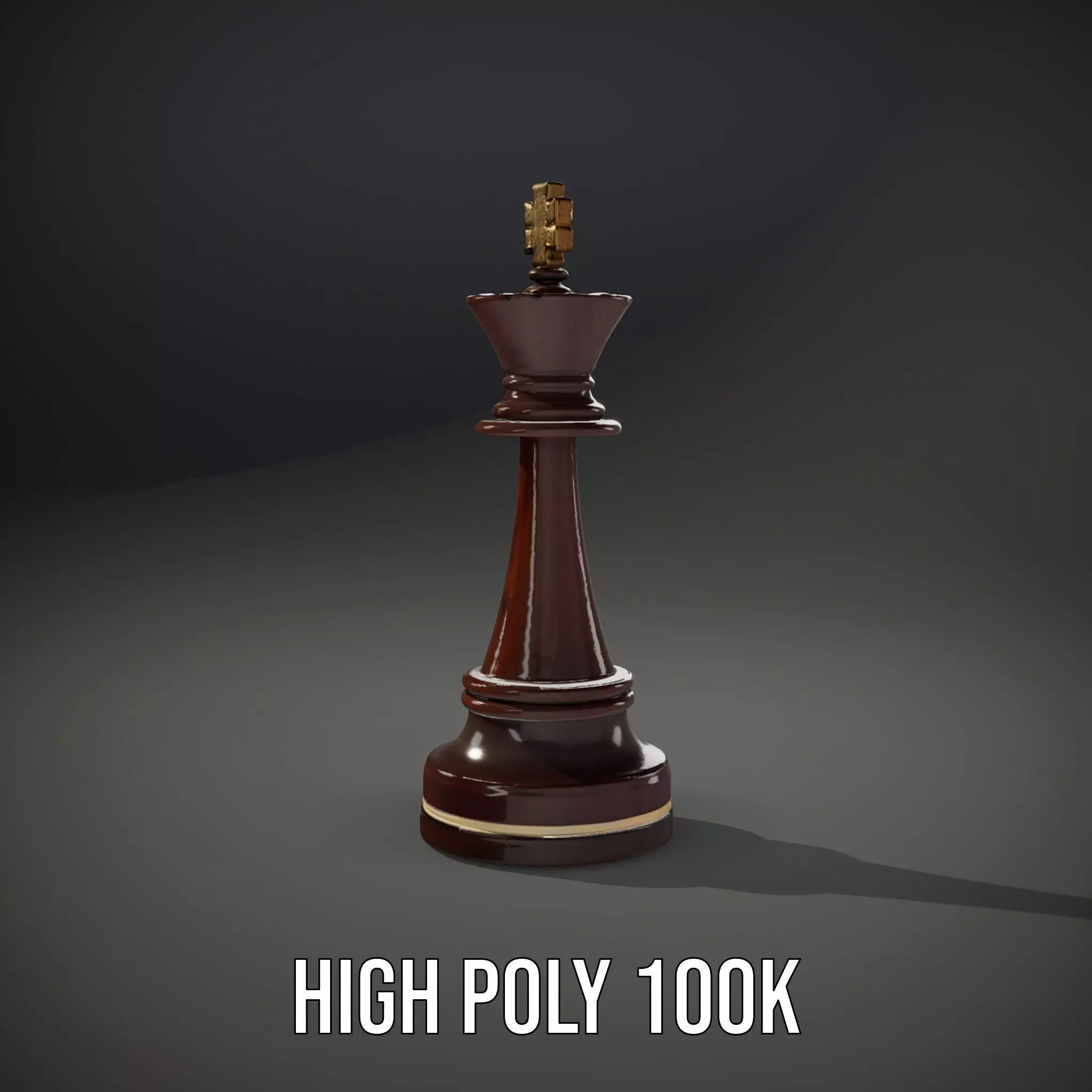Mahogany King Chess Piece model pack Low-poly 3D model_8