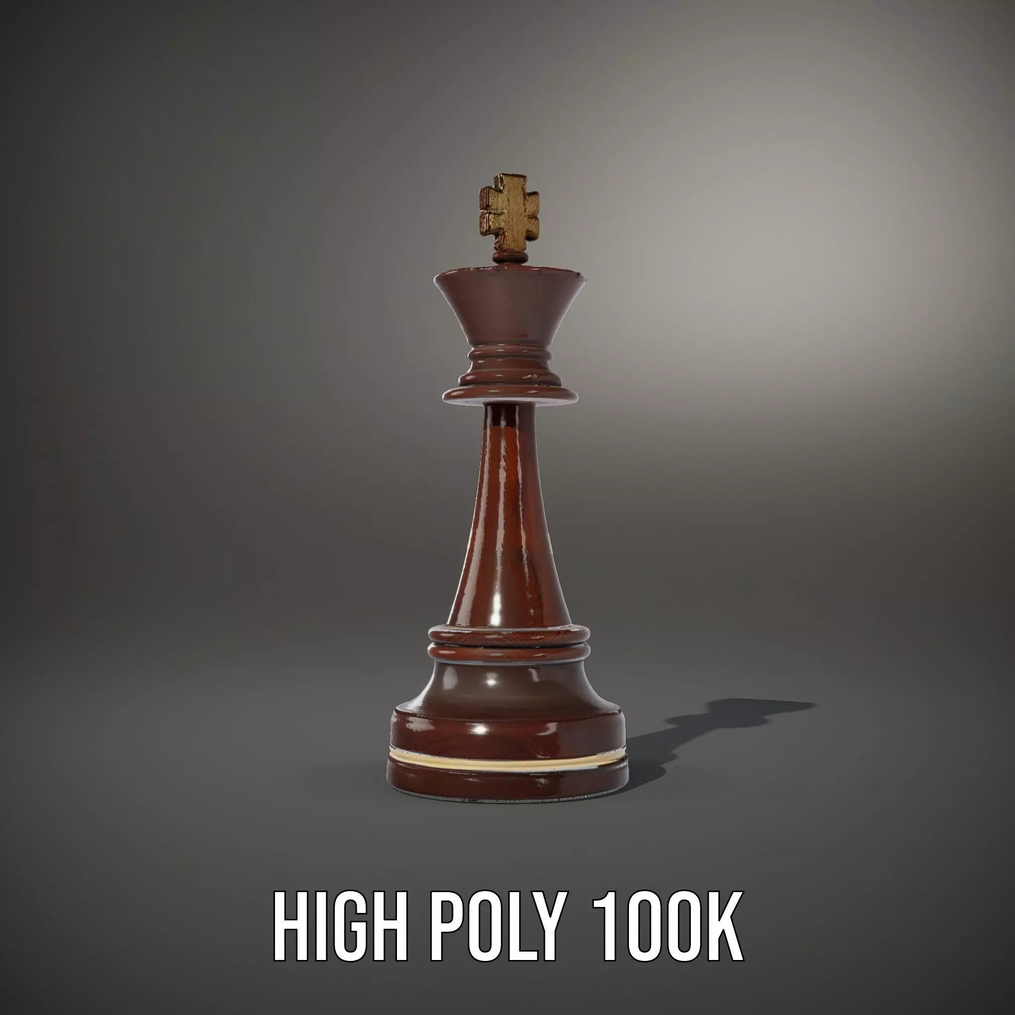 Mahogany King Chess Piece model pack Low-poly 3D model_10