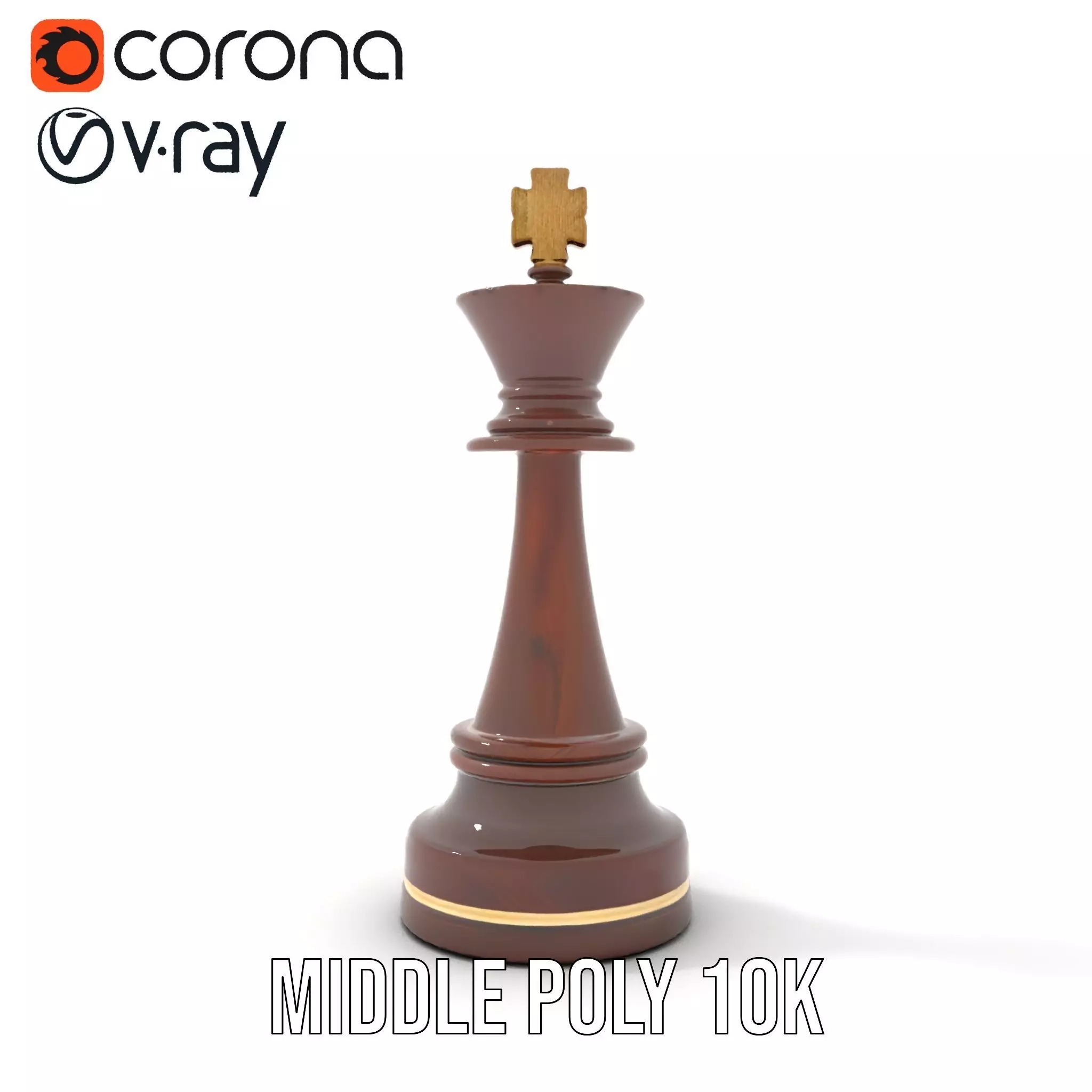 Mahogany King Chess Piece model pack Low-poly 3D model_29