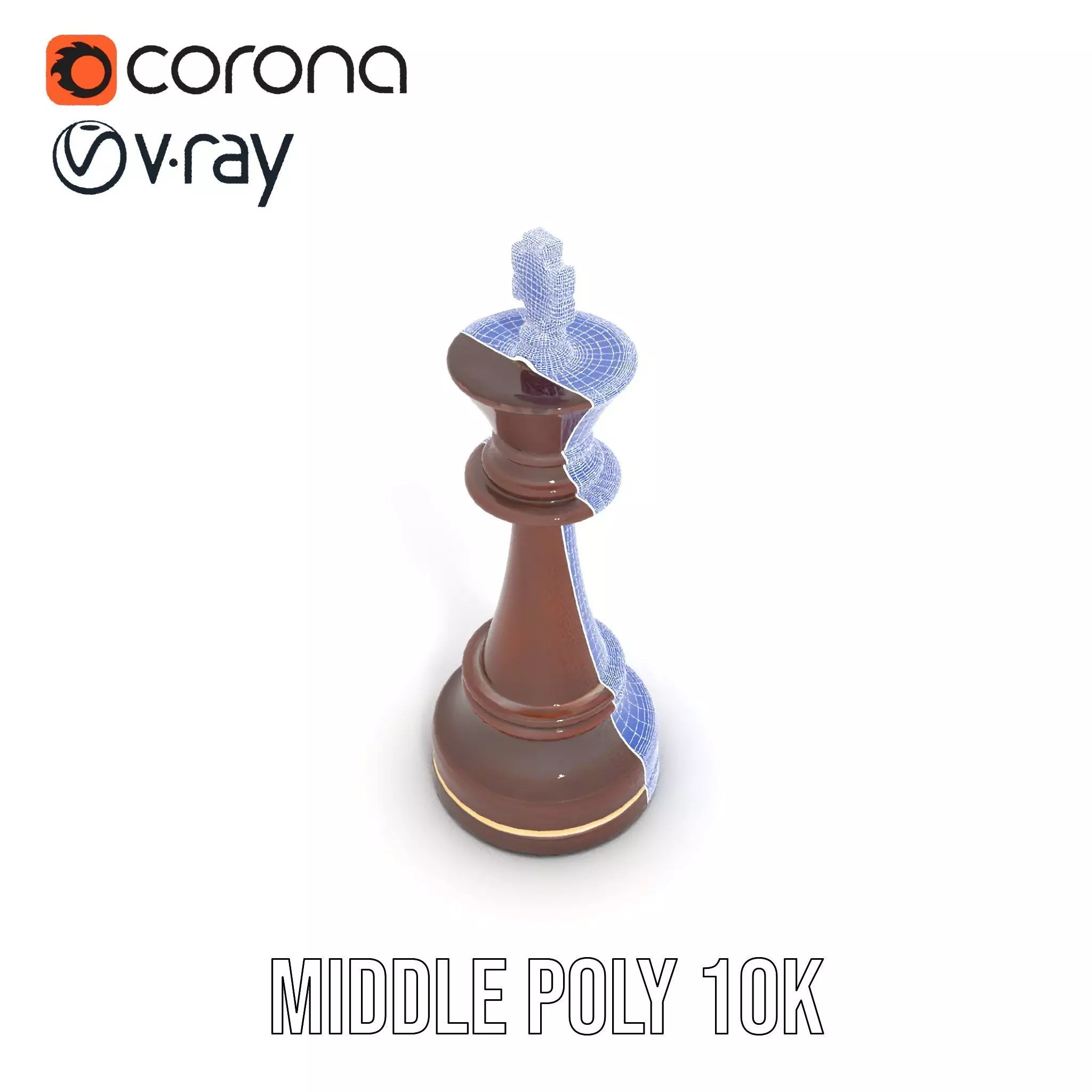 Mahogany King Chess Piece model pack Low-poly 3D model_11