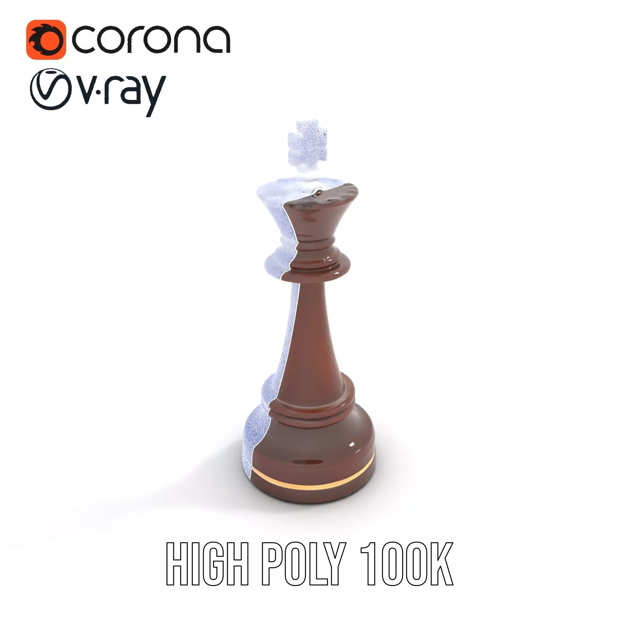 Mahogany King Chess Piece model pack Low-poly 3D model_28