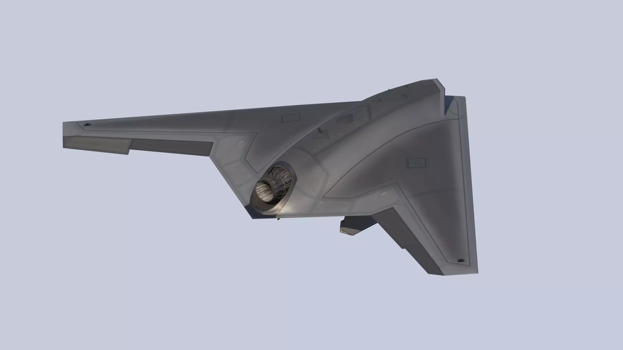 Stealth Drone Advanced Military UAV Low-poly 3D model_11