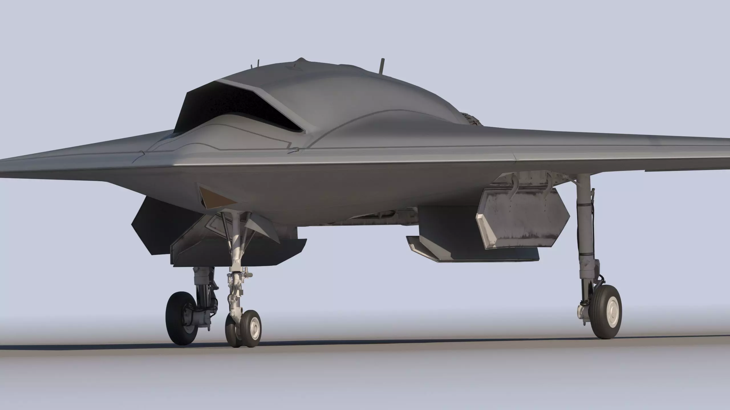 Stealth Drone Advanced Military UAV Low-poly 3D model_0